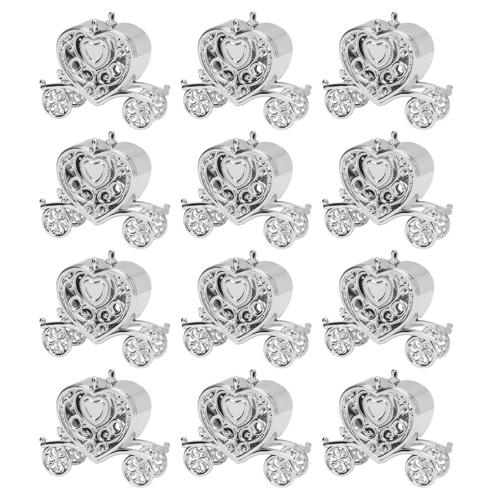 12PCS Valentine's Day Candy Gift Box - Romantic Silver Chocolate Box for Birthdays, Anniversaries & Parties | Perfect for Couples, Sweetheart Gifts & Special Occasions