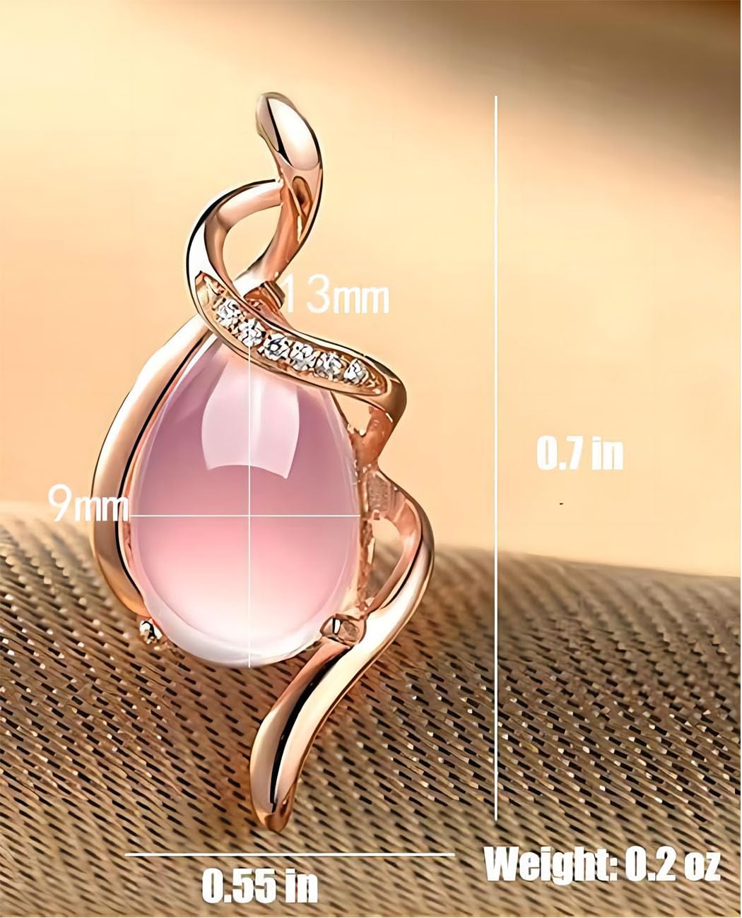 18K Rose Gold Women's Necklace with Natural Stone Gem | Elegant Dainty Pendant Necklace for Women | Perfect Gift for Birthday, Anniversary & Valentine's Day | Everyday Wear & Special Occasions Jewelry