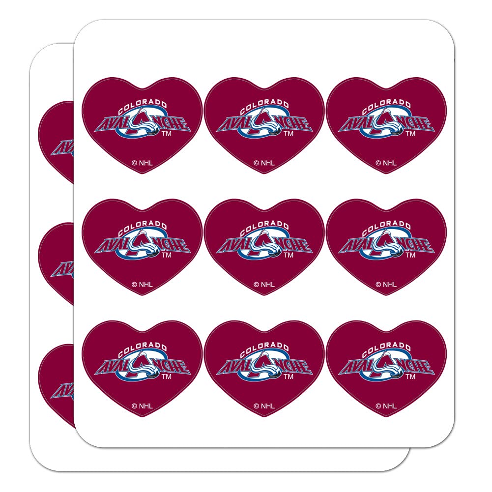 NHL Colorado Avalanche Heart Shaped Planner Stickers - Hockey Team Logo Decals for Scrapbooks, Journals, Calendars & DIY Crafts - Perfect for Fans, Bullet Journaling & Gift Giving