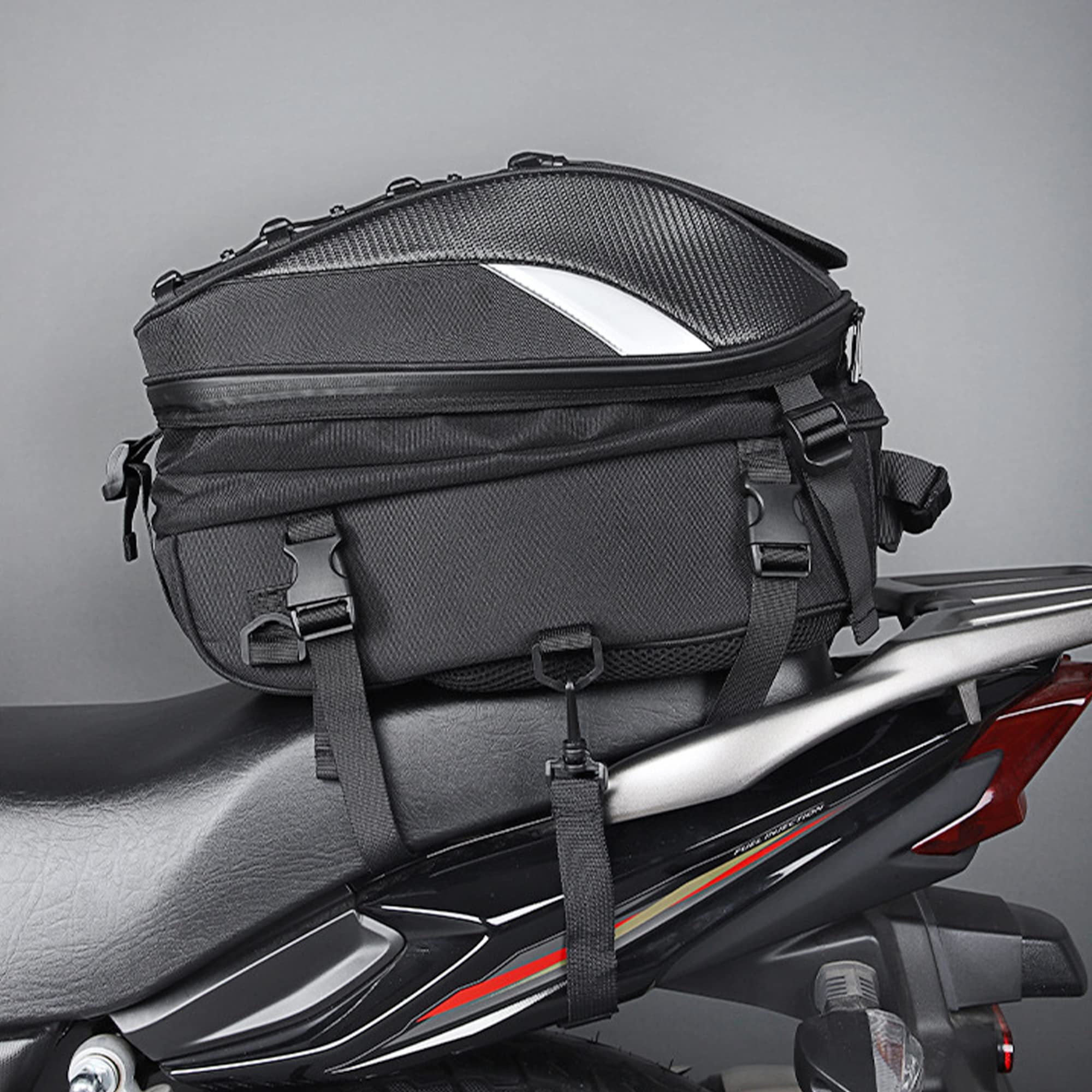 Waterproof Motorcycle Tail Bag - Expandable Saddlebags with Durable Storage for Touring, Commuting & Powersports | Perfect for Long Rides, Daily Commutes & Adventure Travel