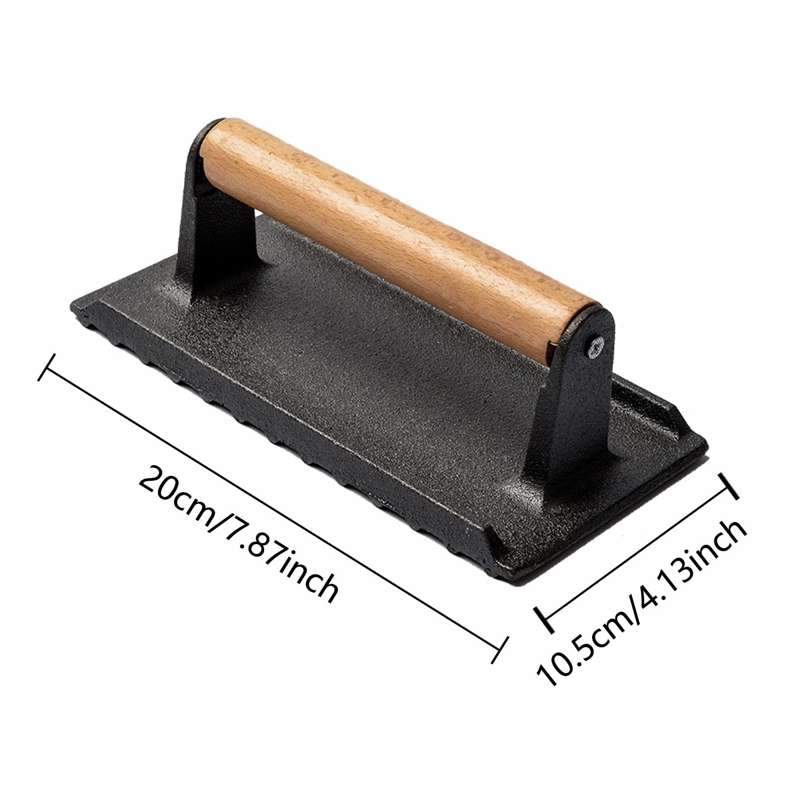 Heavy Duty Cast Iron Grill Press for Burgers, Bacon & Sausages - Perfect for Griddle, Flat Top, Teppanyaki & BBQ - Ideal for Hamburgers, Panini & Meat Pressing at Home or Outdoor Cooking