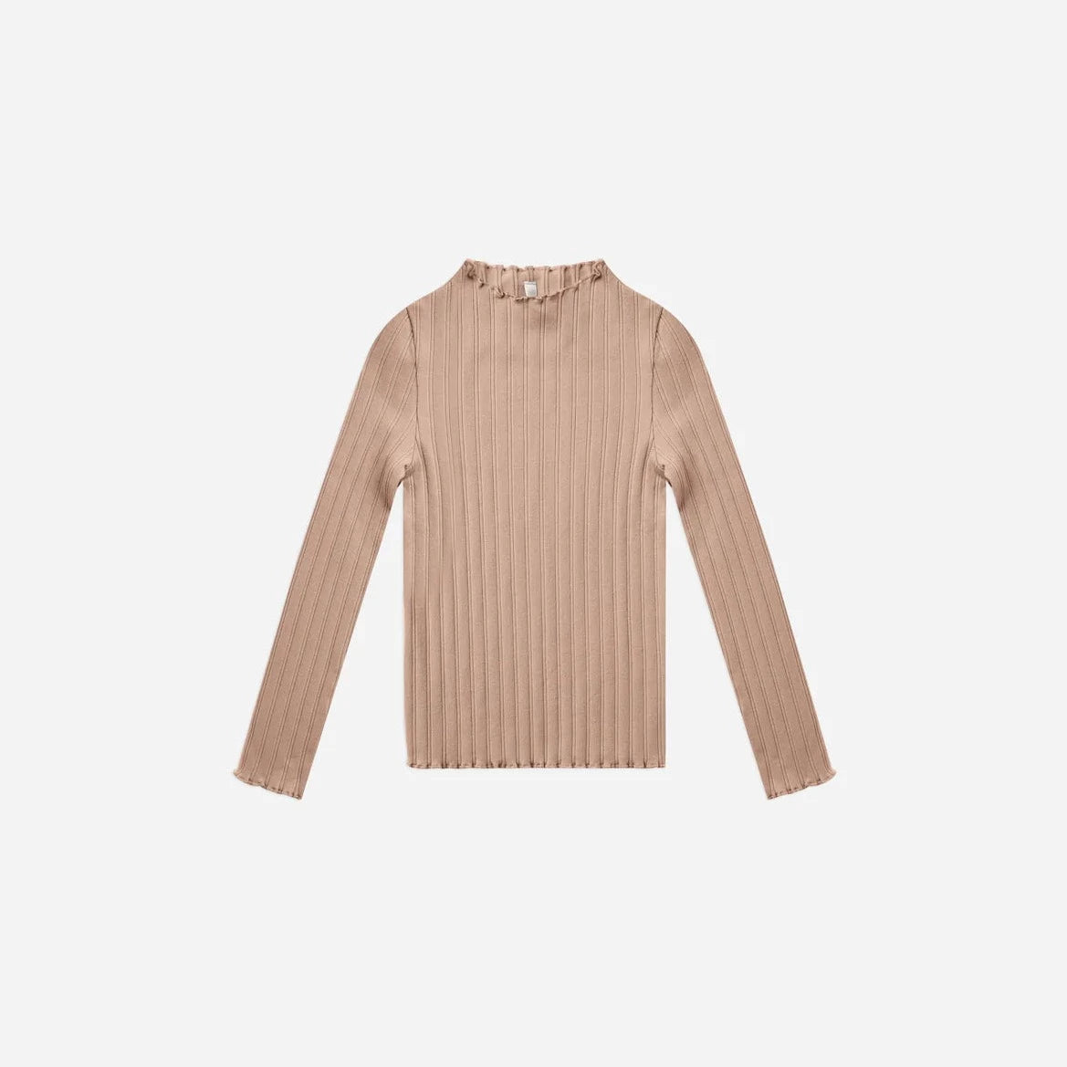 Rylee + Cru Rose Long Sleeve Ribbed Cotton Tee for Girls - Soft Comfortable Everyday Top for School, Playdates & Family Outings