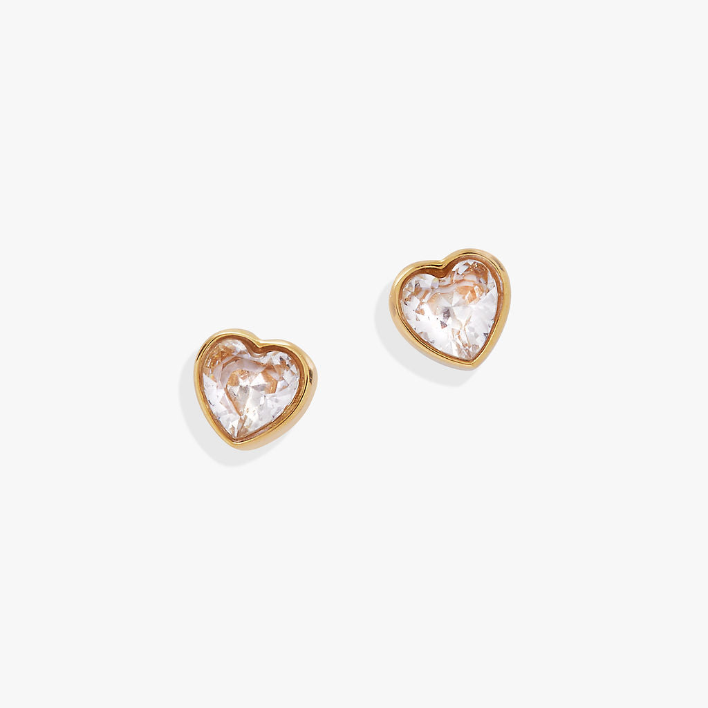 Crystal Heart Mini Stud Earrings - Dainty & Elegant Jewelry for Women - Perfect for Valentine's Day, Anniversary & Everyday Wear