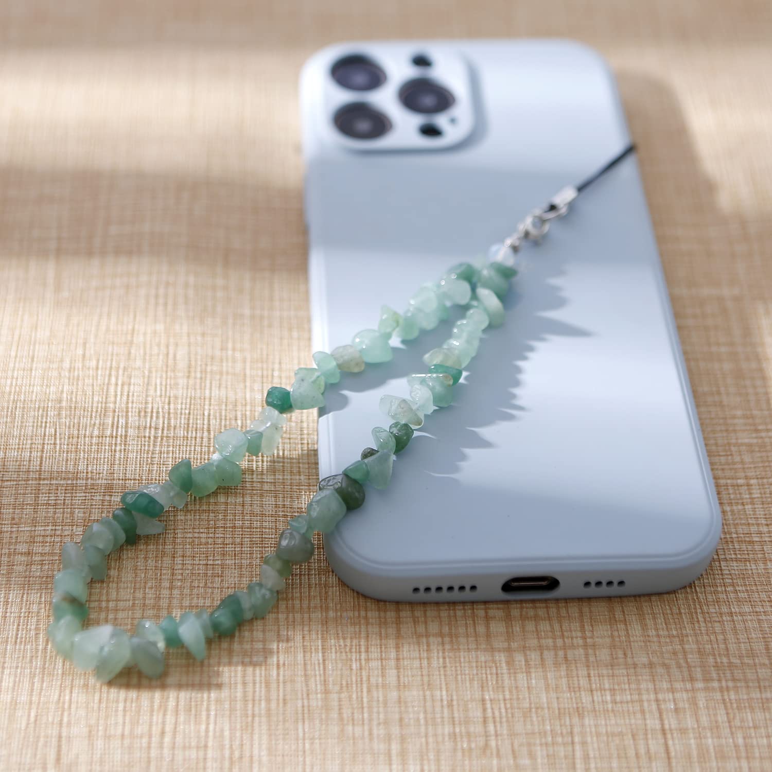 Gemstone Phone Lanyard & Wrist Strap for Women - Natural Charm for Phone & AirPods - Perfect Gift for Girls
