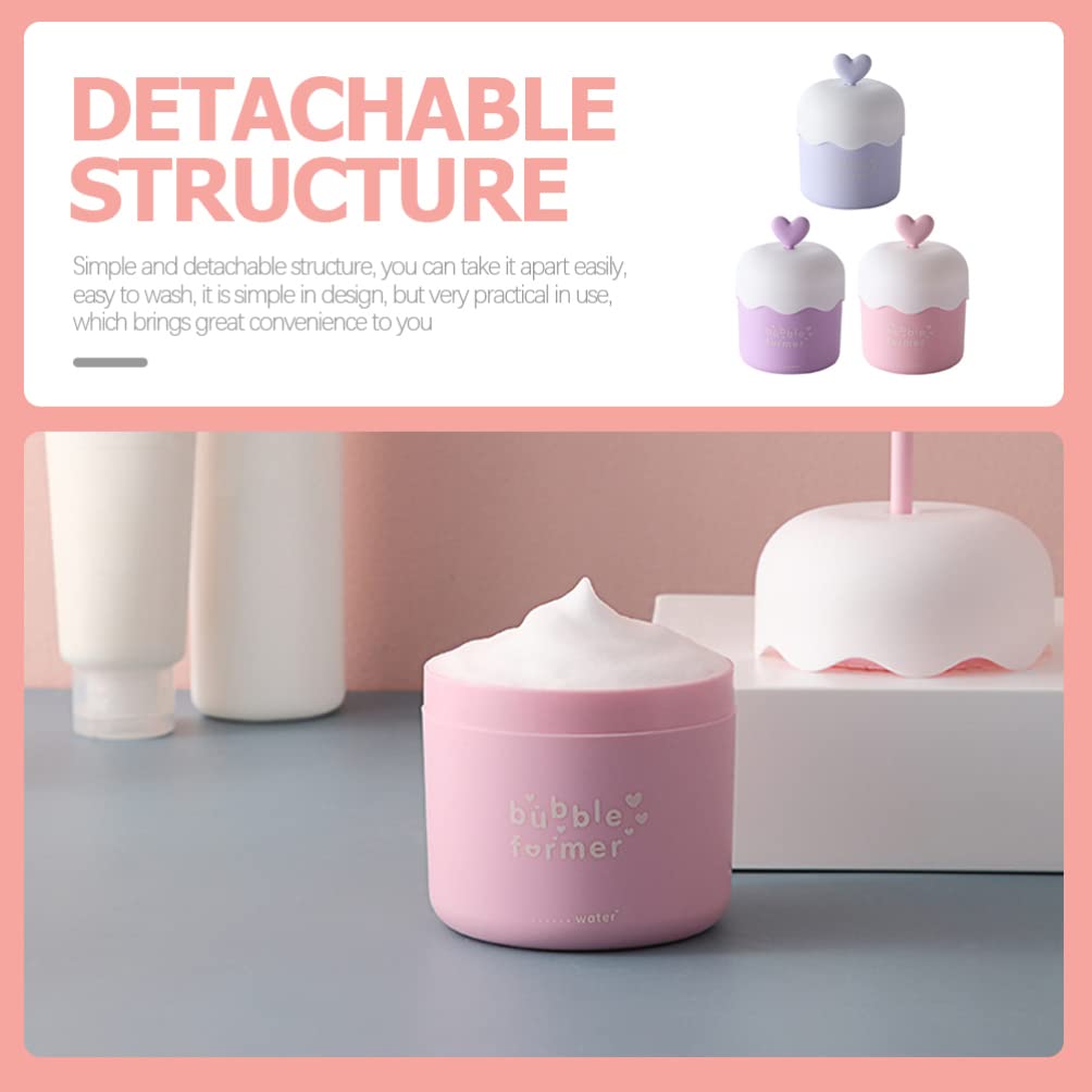 FRCOLOR 3-Piece Push Foam Maker Set for Face Wash & Shampoo | Facial Cleanser Foamer Cup | Rich Lather Cream Foamer | Perfect for Skincare & Haircare Routine at Home or Travel