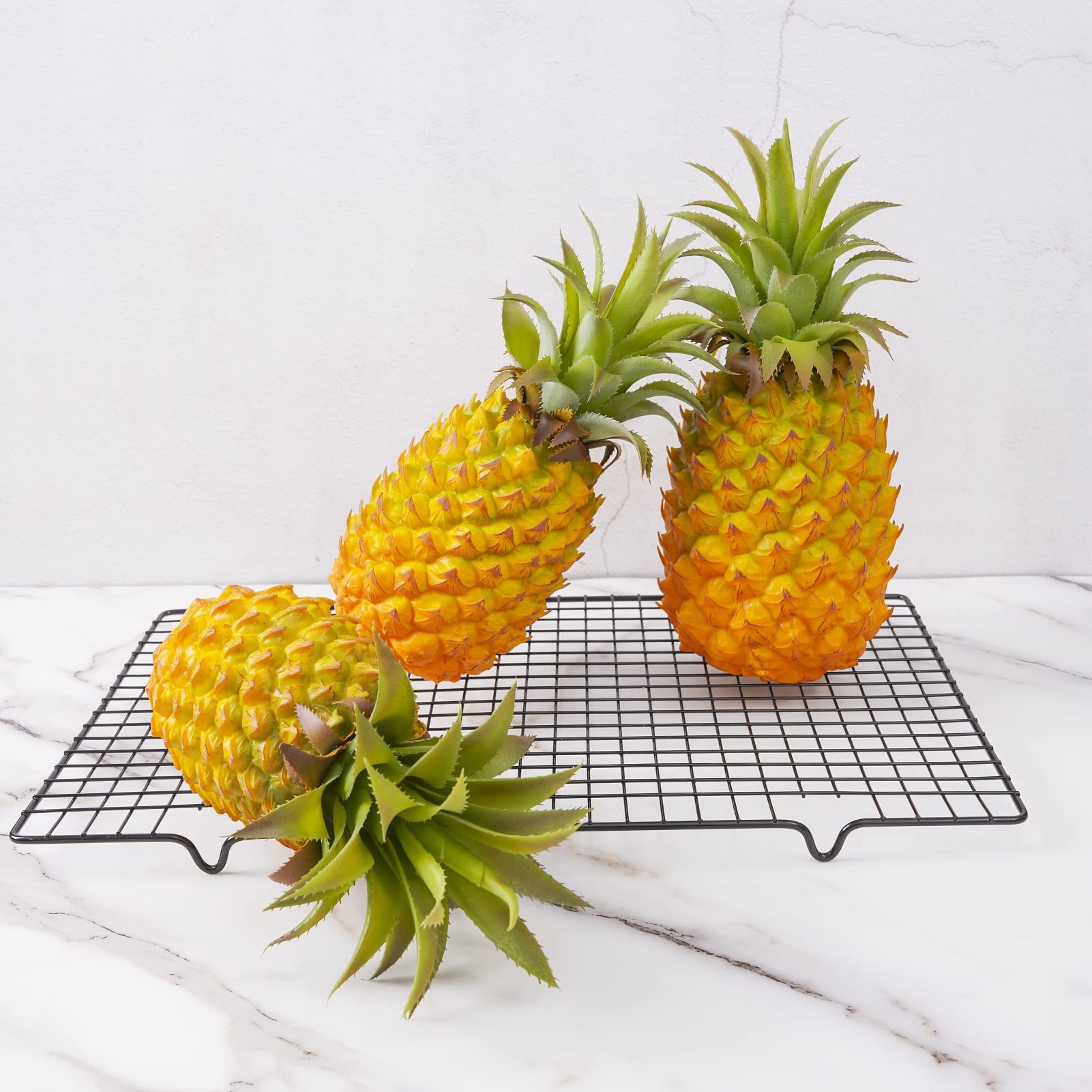 2 Pack Artificial Pineapple Decor - Realistic Fake Pineapple Fruit for Home Decor, Kitchen, Party & Photography Props | Eco-Friendly Simulation Fruit | Yellow Large Size - Perfect for Tropical Theme Parties, Table Centerpieces & Instagram Photos