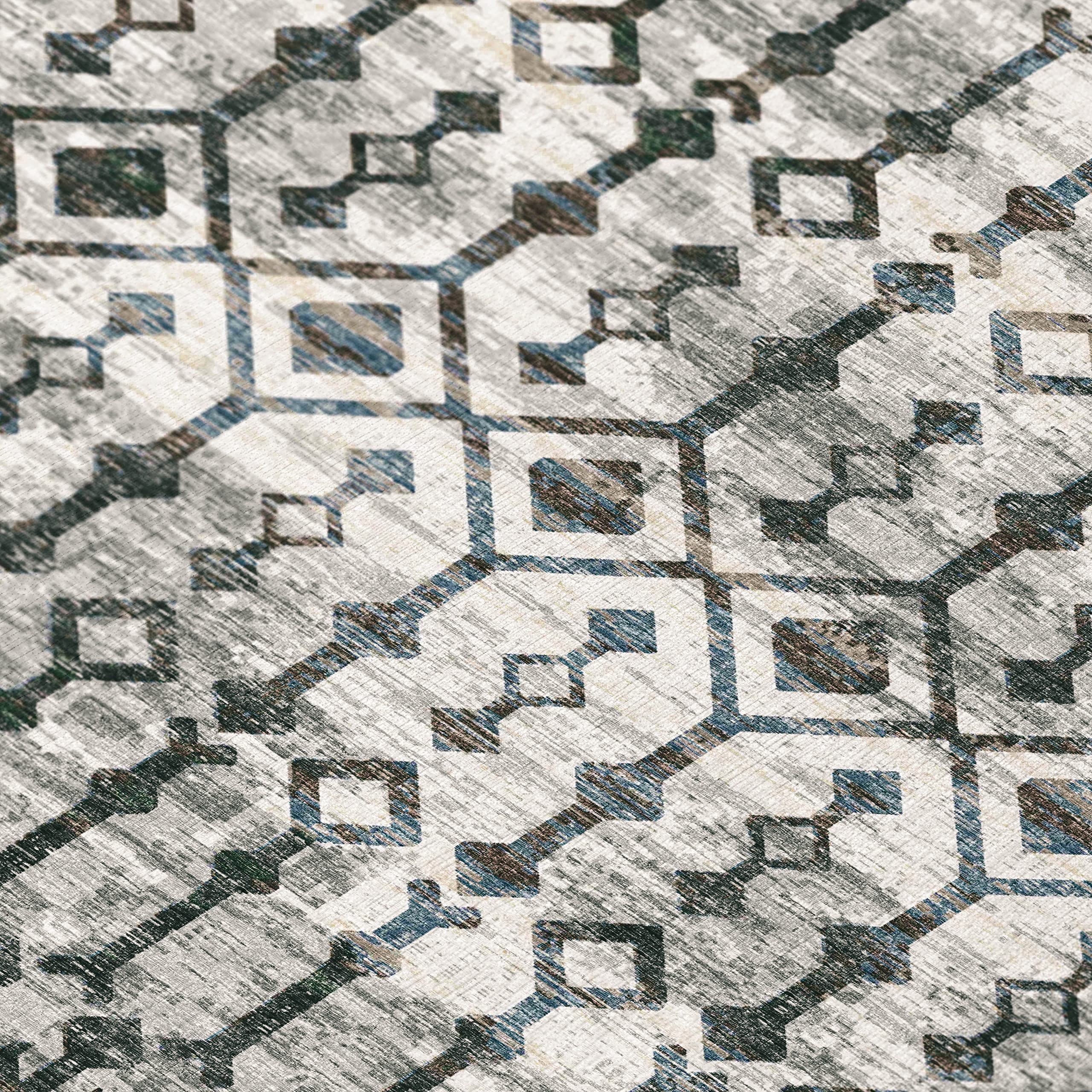 Addison Rugs Bravado ABV38 Ash Washable 10' x 14' Indoor Outdoor Area Rug | Machine Washable, Non-Shedding, Easy Clean | Perfect for Bedroom, Living Room, Dining Room, Kitchen, Patio & Entryway Decor