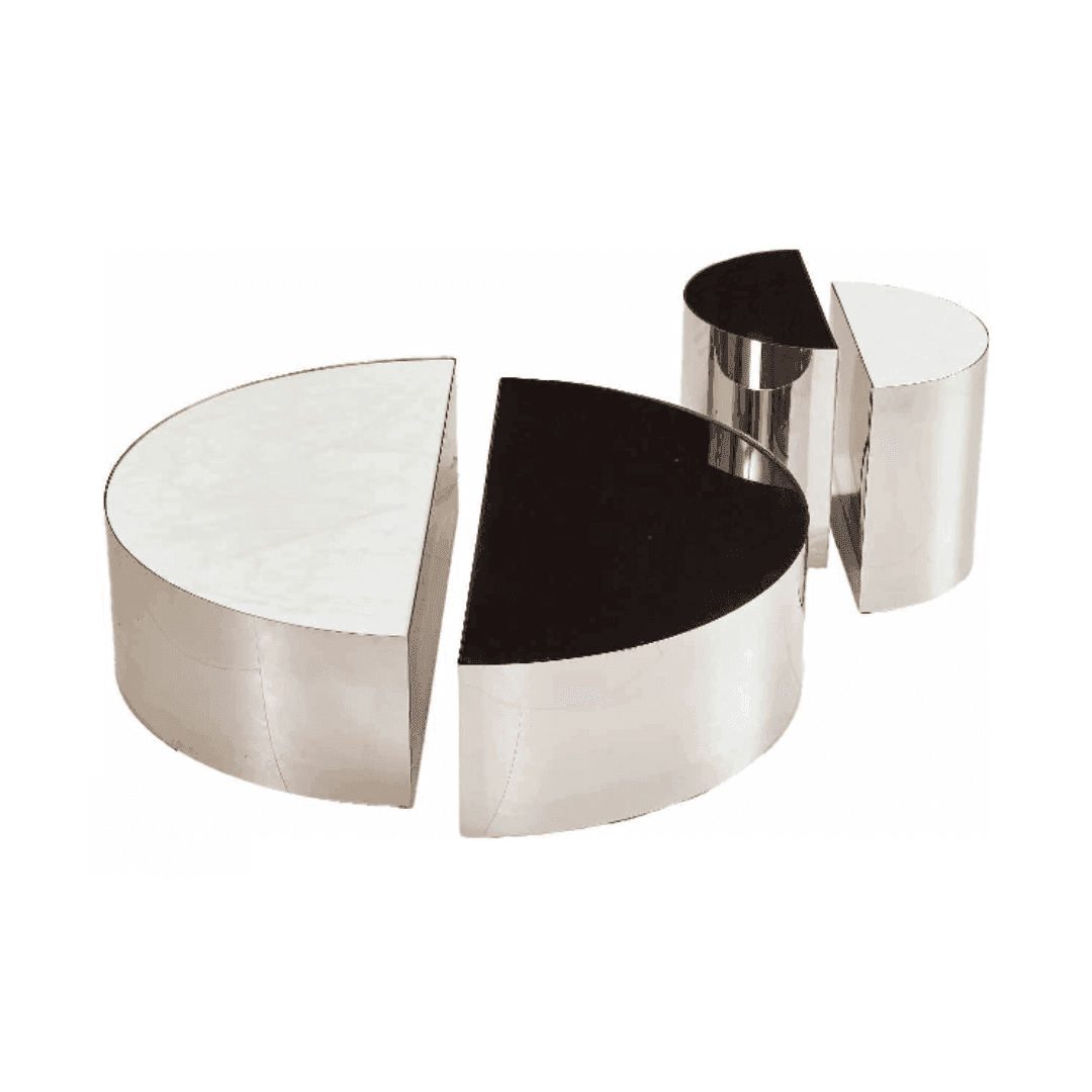 Guido Cultured Marble Nesting Coffee Table Set - Modern Side Table for Living Room, Bedroom & Office - Space Saving Nesting Tables with Elegant Marble Finish