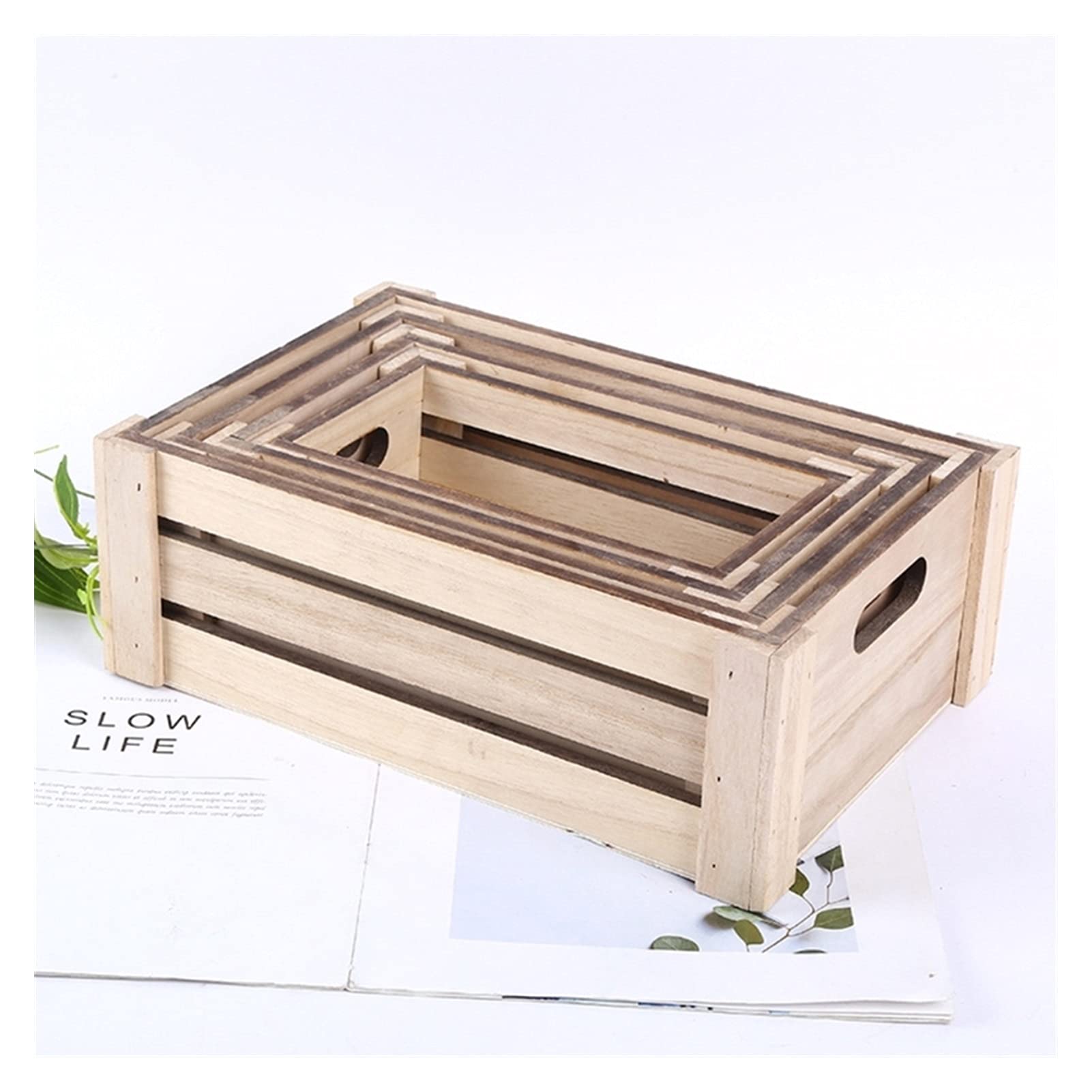 Handmade Wooden Storage Basket - Rectangular Desktop Organizer Box for Toys & Sundries, Small Size - Perfect for Home Office & Kids Room Organization