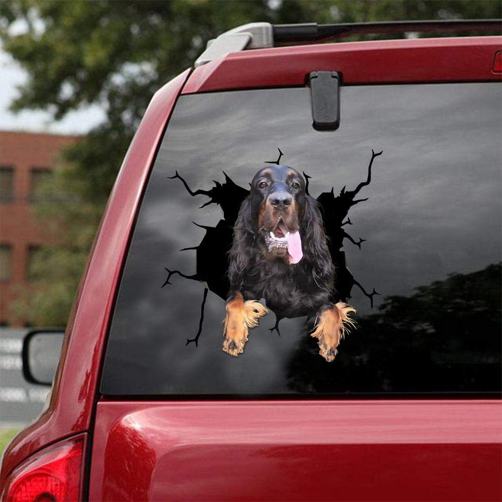 Premium Gordon Setter Car Decals - Pack of 2 Realistic Dog Stickers for Windows & Walls (12