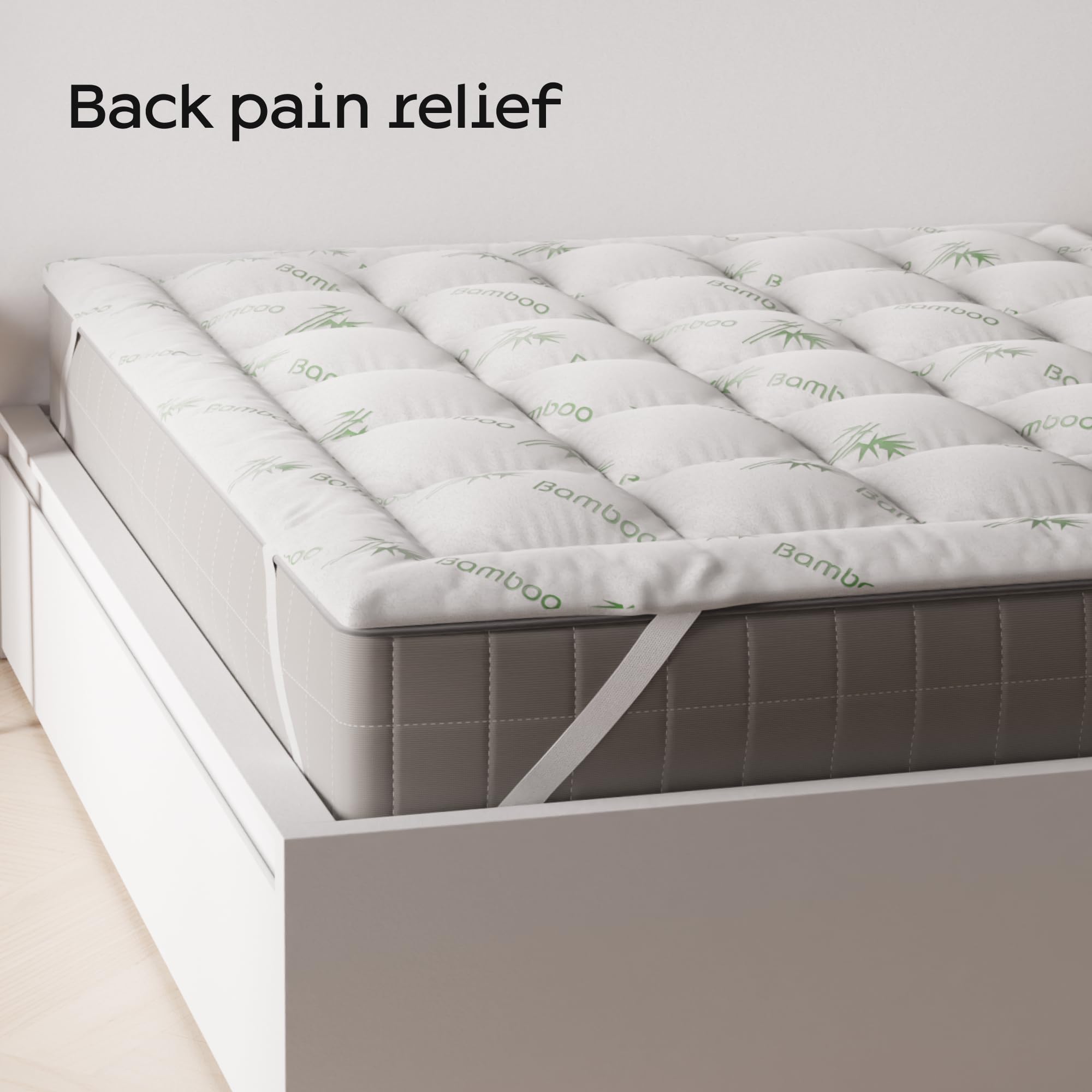 Niagara King Mattress Topper - Cooling Bamboo Viscose Mattress Pad with Deep Pocket for Back Pain Relief - Soft & Thick Pillow Top Mattress Topper for King Size Beds - Perfect for Hot Sleepers & Pressure Relief