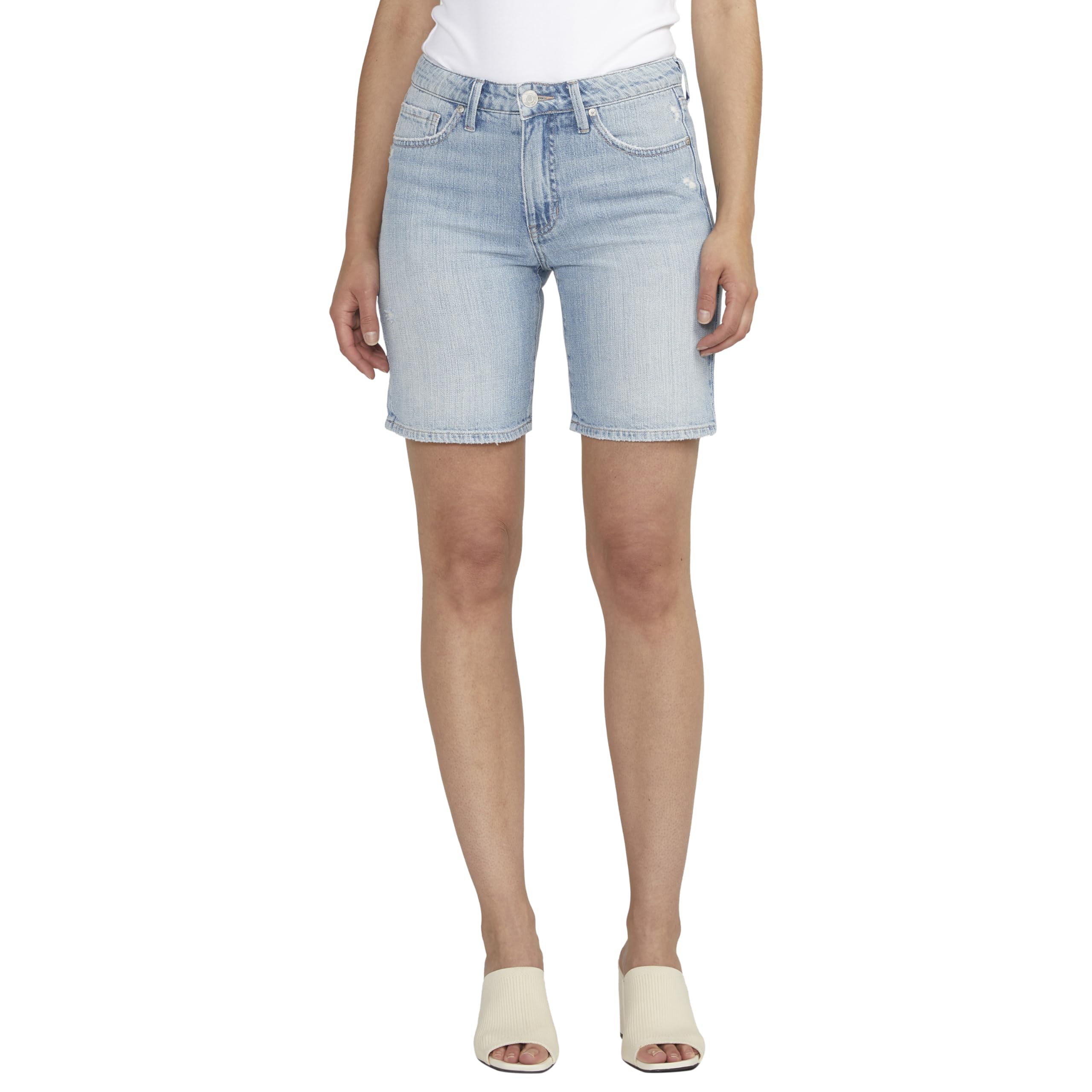 JAG Jeans Women's Cassie Mid Rise Stretch Denim Shorts - Comfortable Casual Summer Shorts for Women | Perfect for Beach, Shopping & Weekend Outings