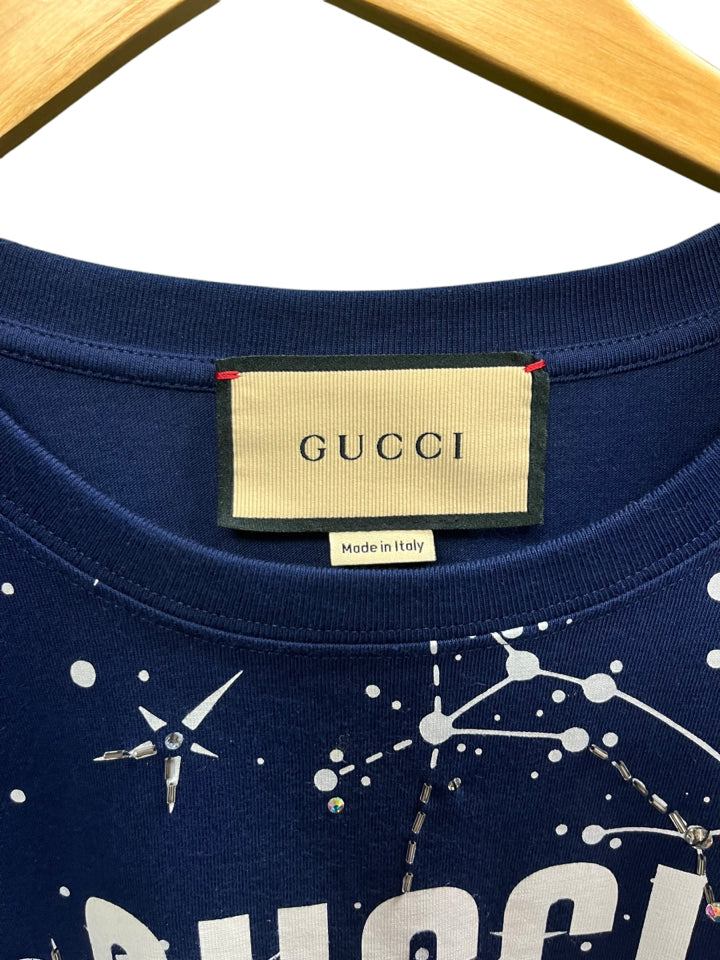 Gucci Cosmogonie Men's T-Shirt - Size L, 100% Cotton, Luxury Casual Wear for Men | Perfect for Parties, Dates & Everyday Fashion