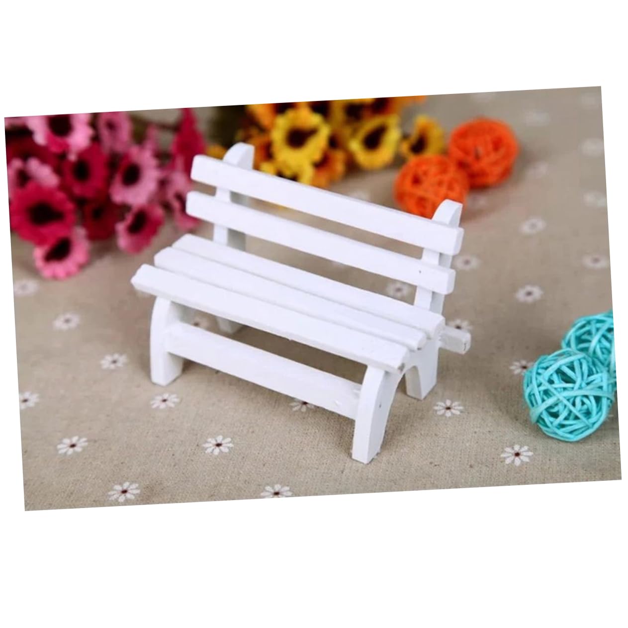 YARNOW Miniature Wooden Garden Bench - Decorative Porch Chair Figurine for Dollhouse, Fairy Garden & Home Decor | Perfect for DIY Crafts, Fairy Gardens & Tabletop Displays