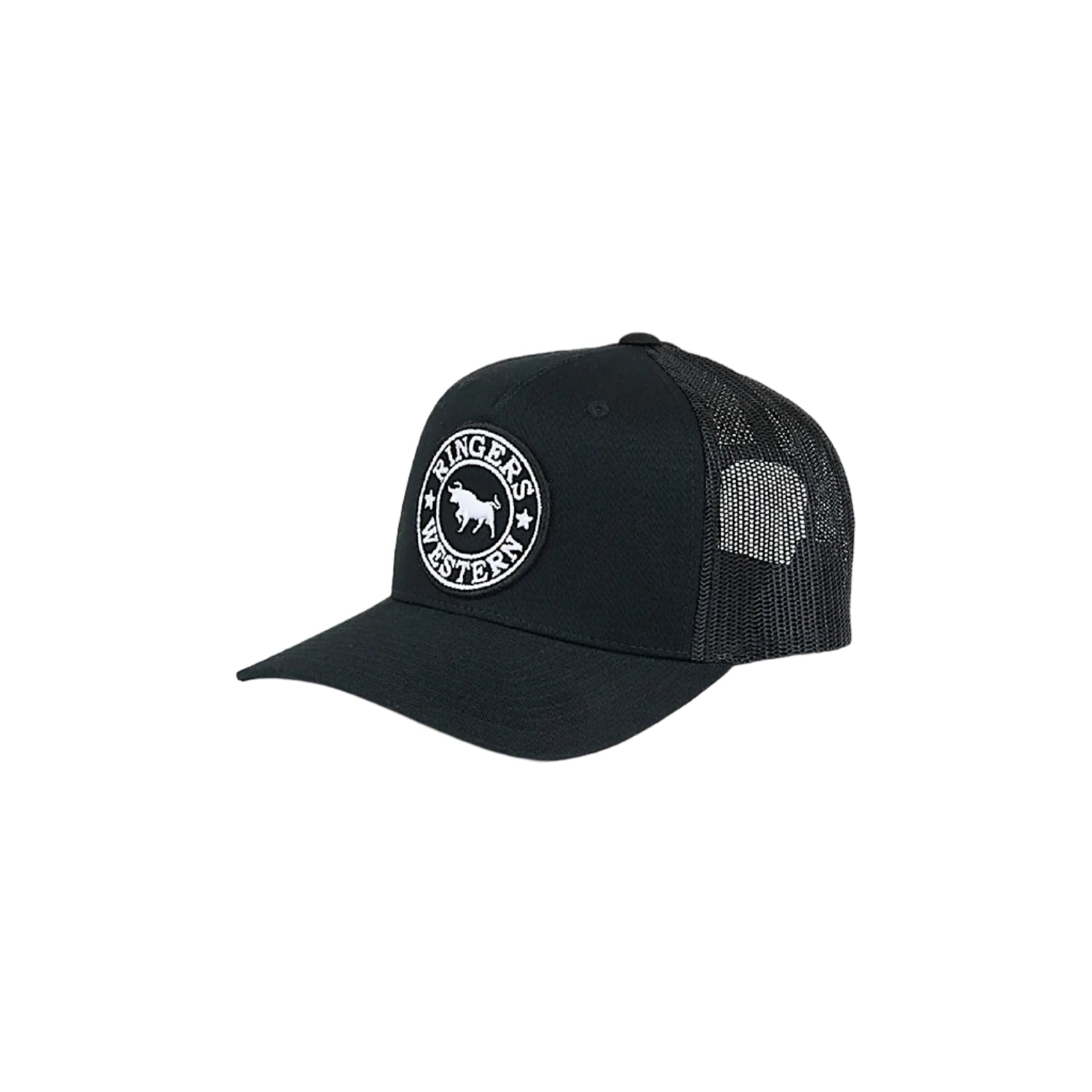 Ringer's Western Kids Signature Bull Trucker Hat - Black & White for Boys & Girls | Perfect for Rodeo, Farm, and Outdoor Adventures