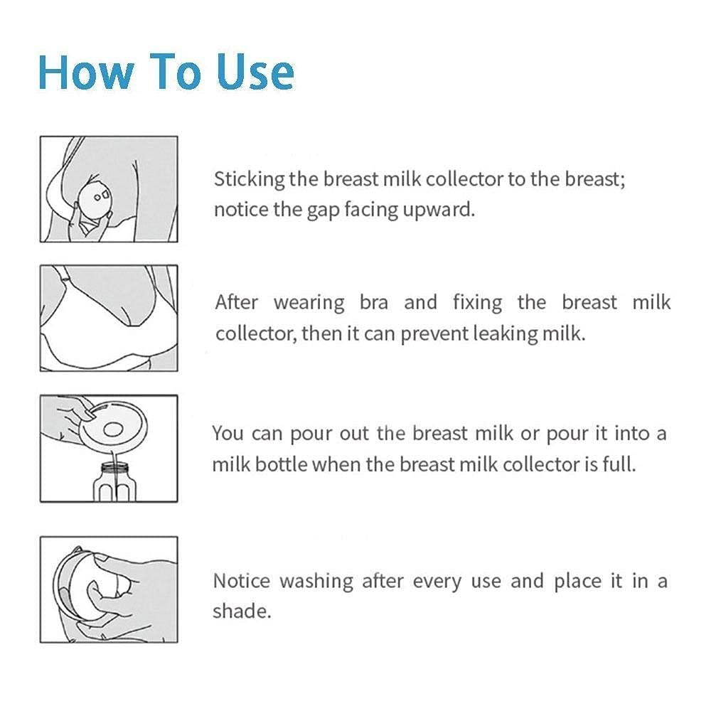 Breast Milk Collection Shells for Nursing Moms - 4 Pack Reusable Silicone Nipple Cups - Comfortable & Discreet Breastfeeding Solution for Leak Prevention at Work or On-the-Go