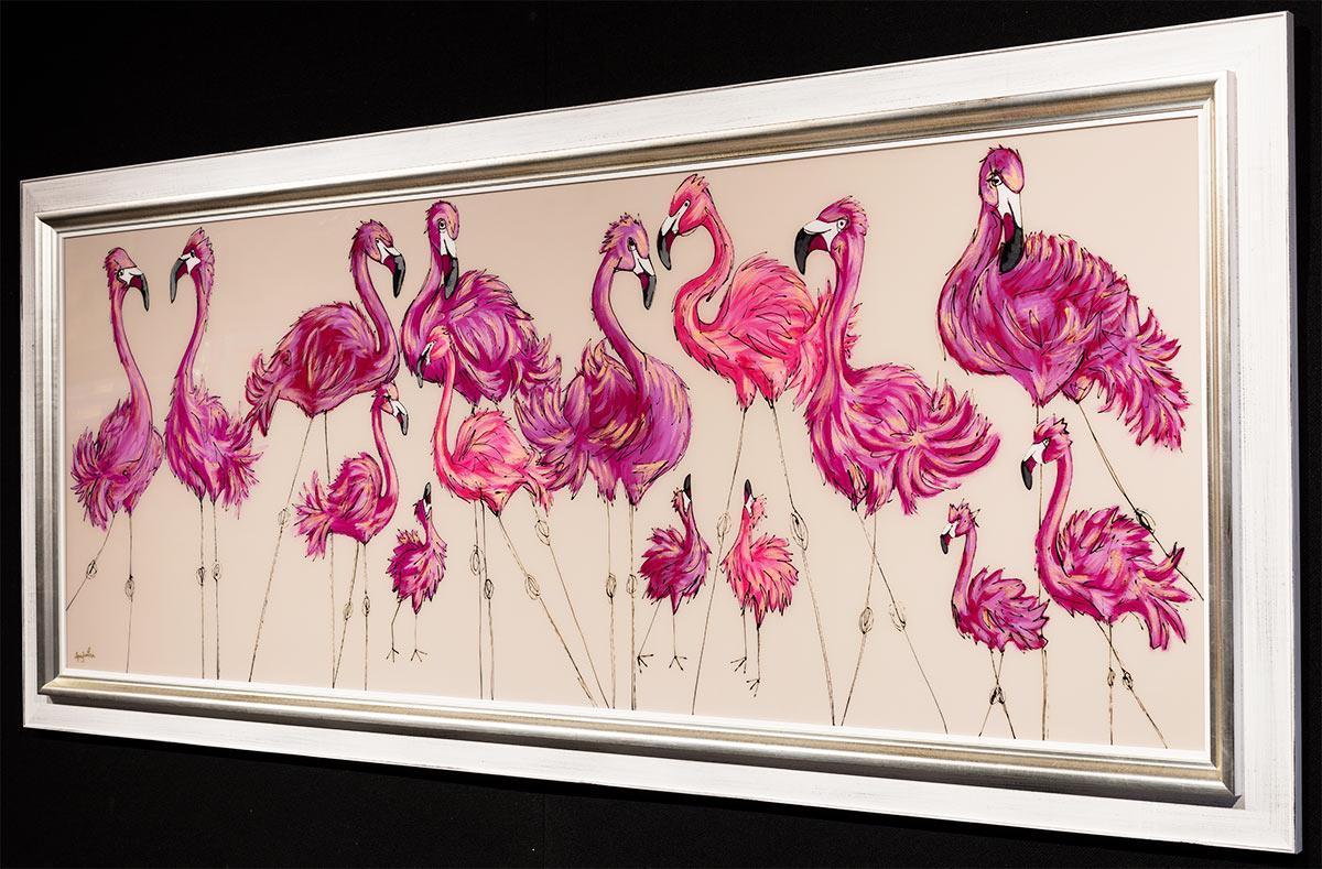 Original Flamingo Decor - Flamboyance of Flamingos Wall Art for Tropical & Boho Home Decor | Perfect for Living Room, Bedroom, or Beach House