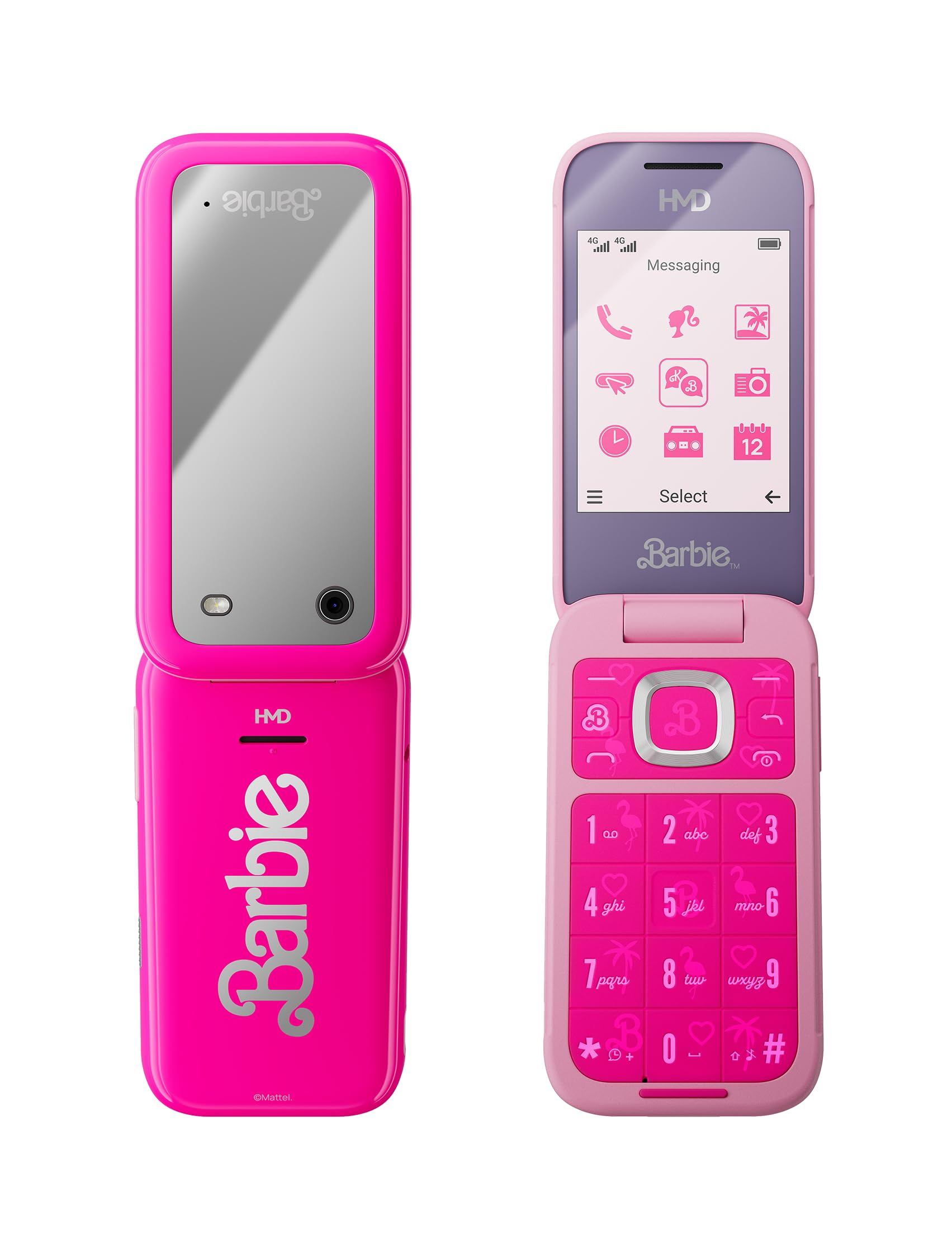 Unlocked HMD Barbie Pink Flip Phone - Retro Style Mobile for Kids & Collectors | Perfect for Gifts, Playtime & Nostalgic Fashion Accessories