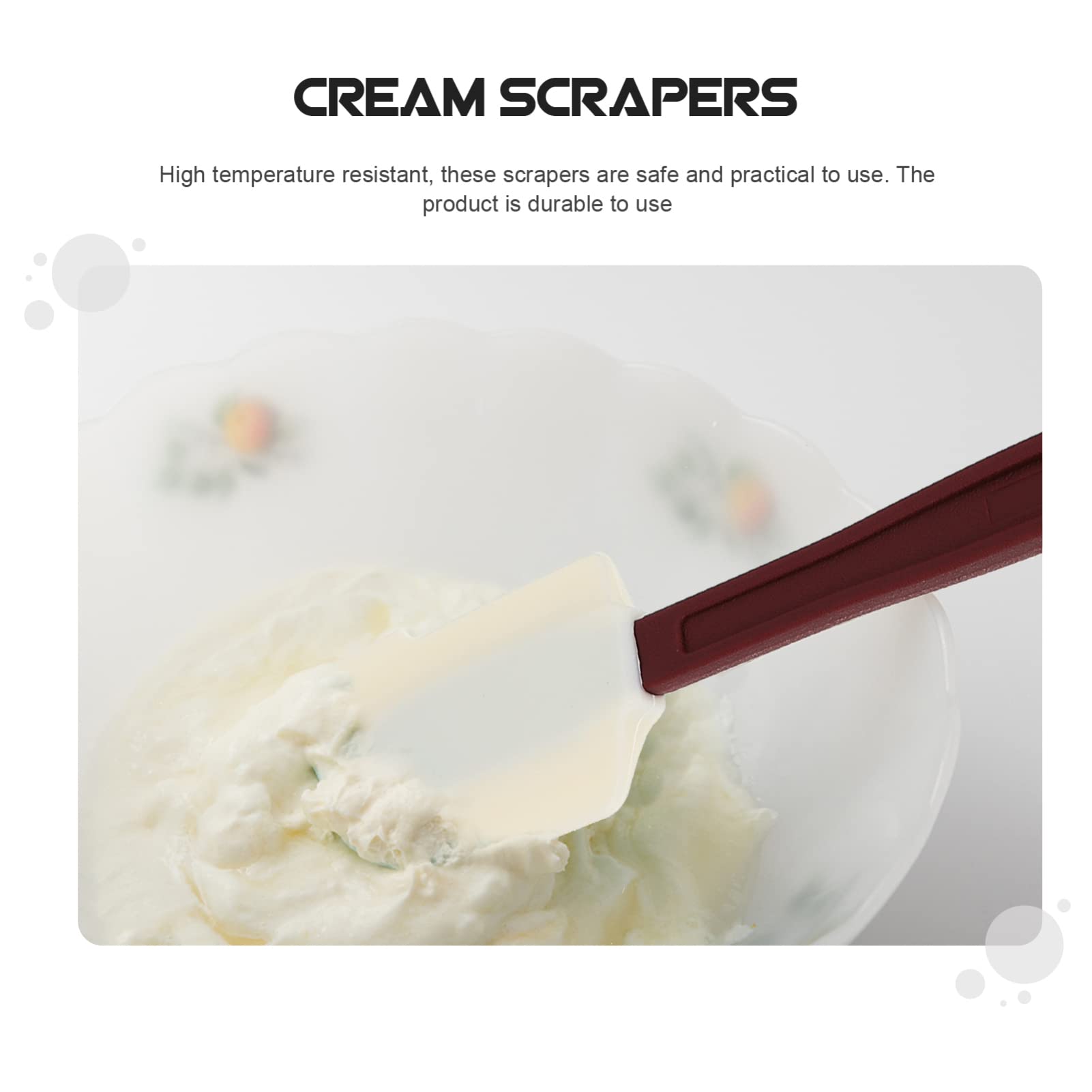 Hemoton 2-Pack Silicone Spatula Set - Flexible Rubber Scrapers for Baking, Cooking & Cake Decorating - Non-Stick Kitchen Utensil for Mixing, Spreading Buttercream & Smoothing Frosting - Perfect for Home Bakers & Professional Chefs