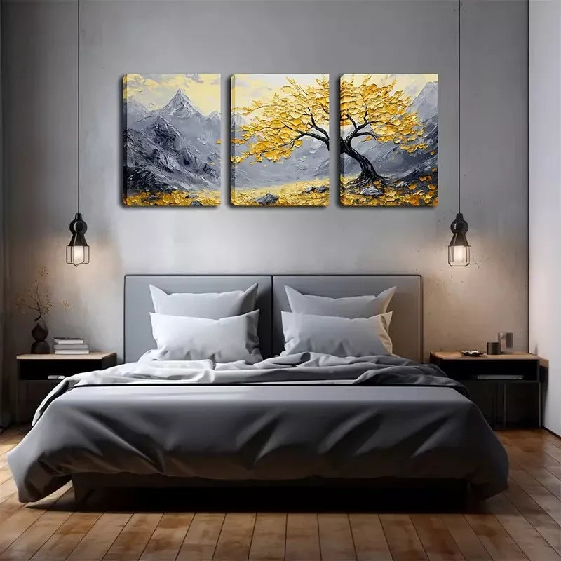 3-Piece Rustic Mountain Landscape Triptych Wall Art Set - Framed Canvas 40x60cm (16x24in) - High Quality Print - 100% Australian Made - Ready to Hang - Perfect for Living Room, Bedroom & Office Decor