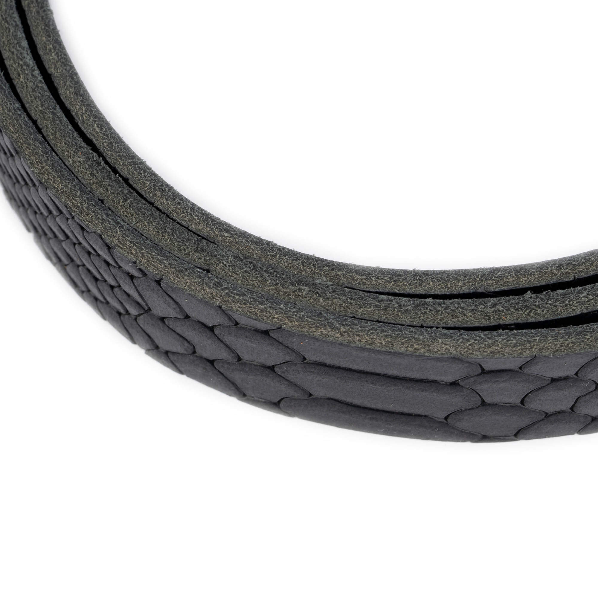 2.5 cm Black Snake Embossed Leather Belt Strap - Replacement for Versace Buckles - Stylish Accessory for Men & Women | Perfect for Casual, Office & Formal Outfits