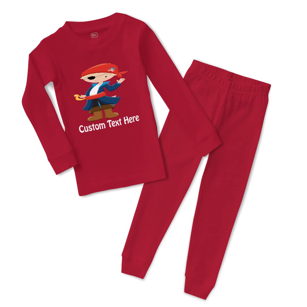 Custom Cotton Toddler Pajama Set for Boys & Girls - Pirate Themed 2-Piece Baby Sleepwear with Snug Fit | Perfect for Bedtime, Playtime & Family Photos