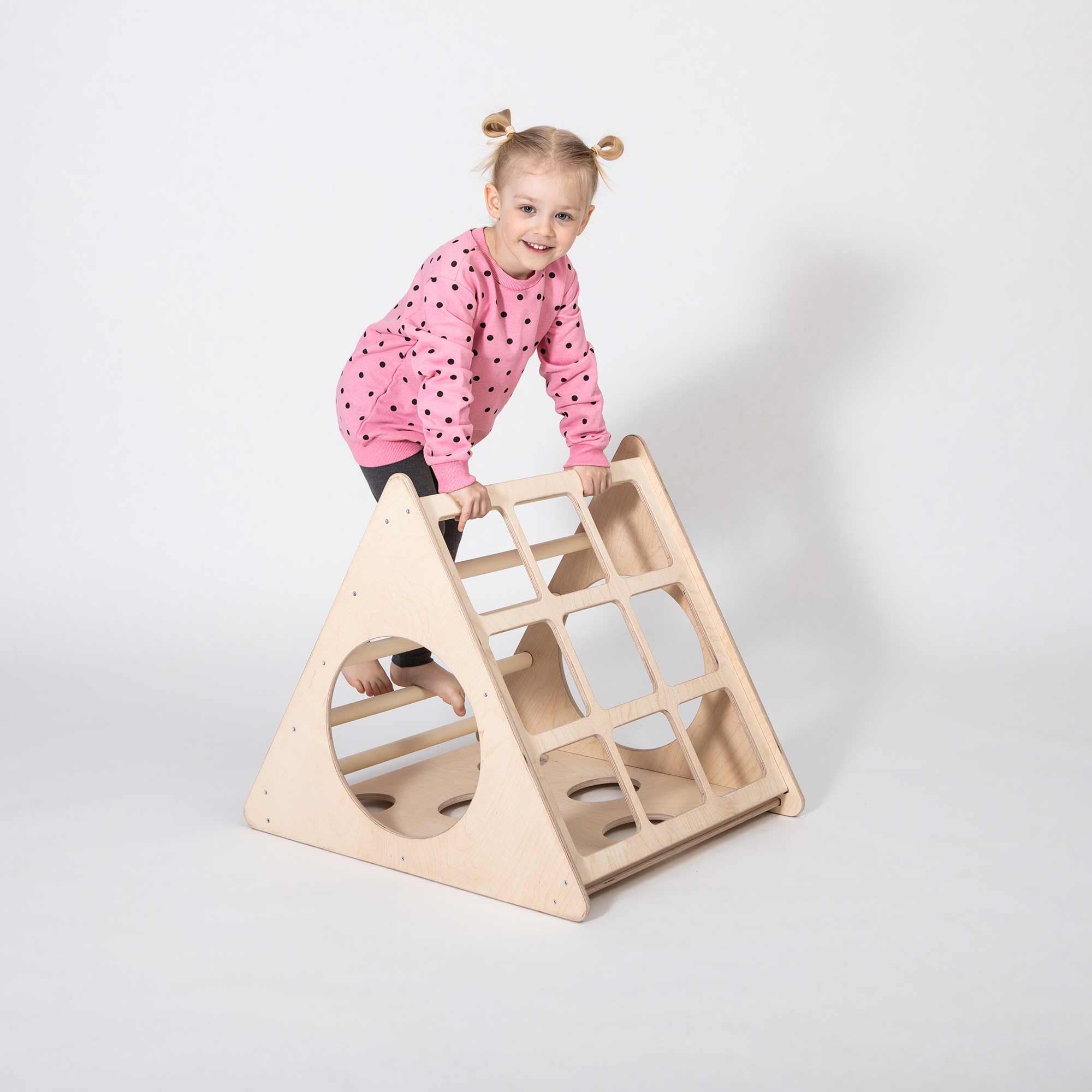 Montessori Toddler Climbing Triangle - Wooden Climber for Kids, Educational Learning Toy for Indoor & Outdoor Play - Perfect for Home, Daycare, and Preschool Activities