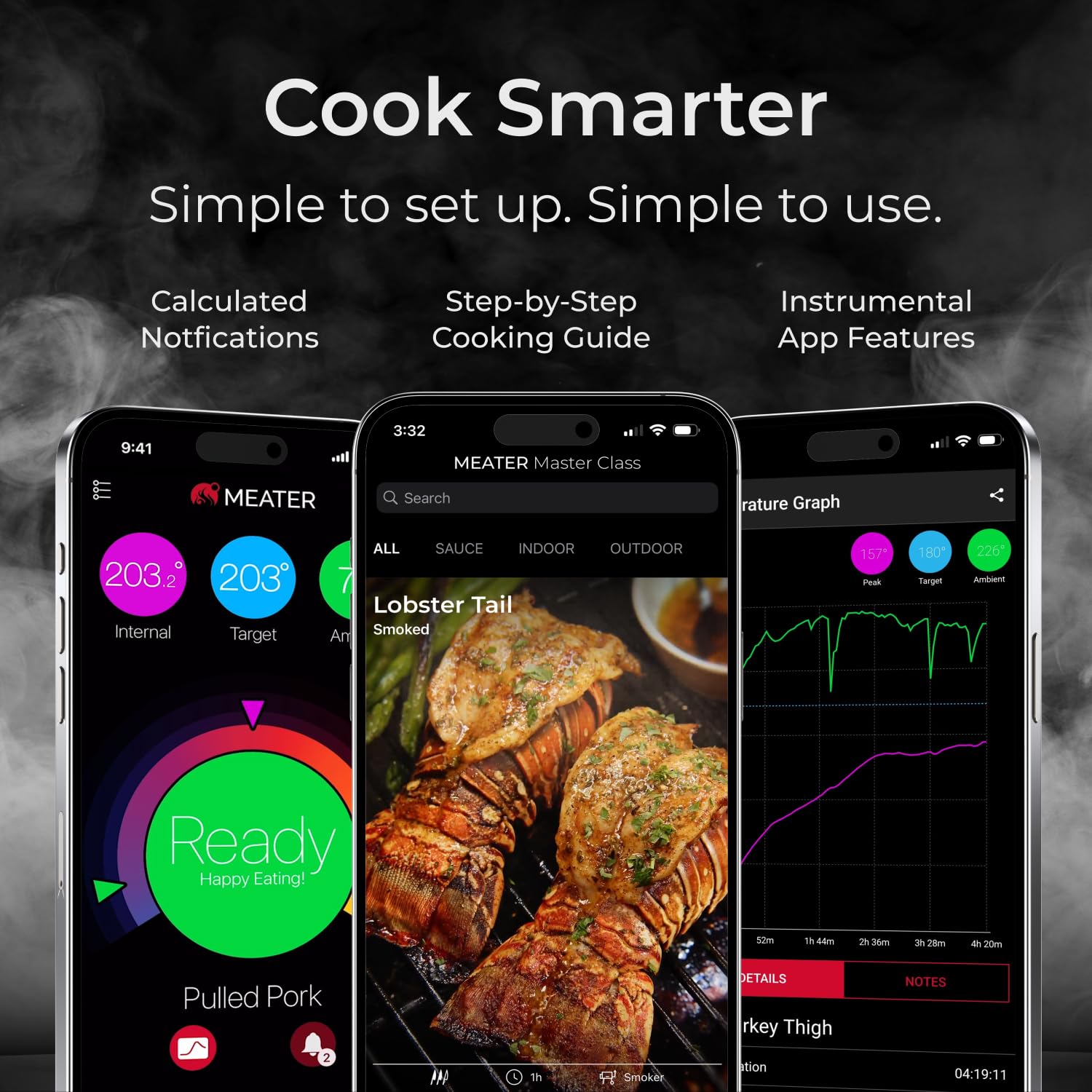 MEATER Pro Smart Bluetooth Wireless Meat Thermometer with 1000°F Heat Resistance | Long Range Digital Cooking Thermometer | Certified Accurate for BBQ, Grill, Oven, Smoker, Air Fryer & Deep Fryer | Includes Free Recipe App for Perfect Steak, Chicken & Turkey | Ideal for Backyard Grilling, Holiday Cooking & Restaurant Use