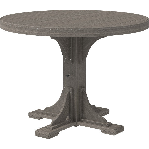 4 ft Round Table - Durable Poly Plastic Outdoor/Indoor Dining Table for Patio, Garden, or Restaurant Use