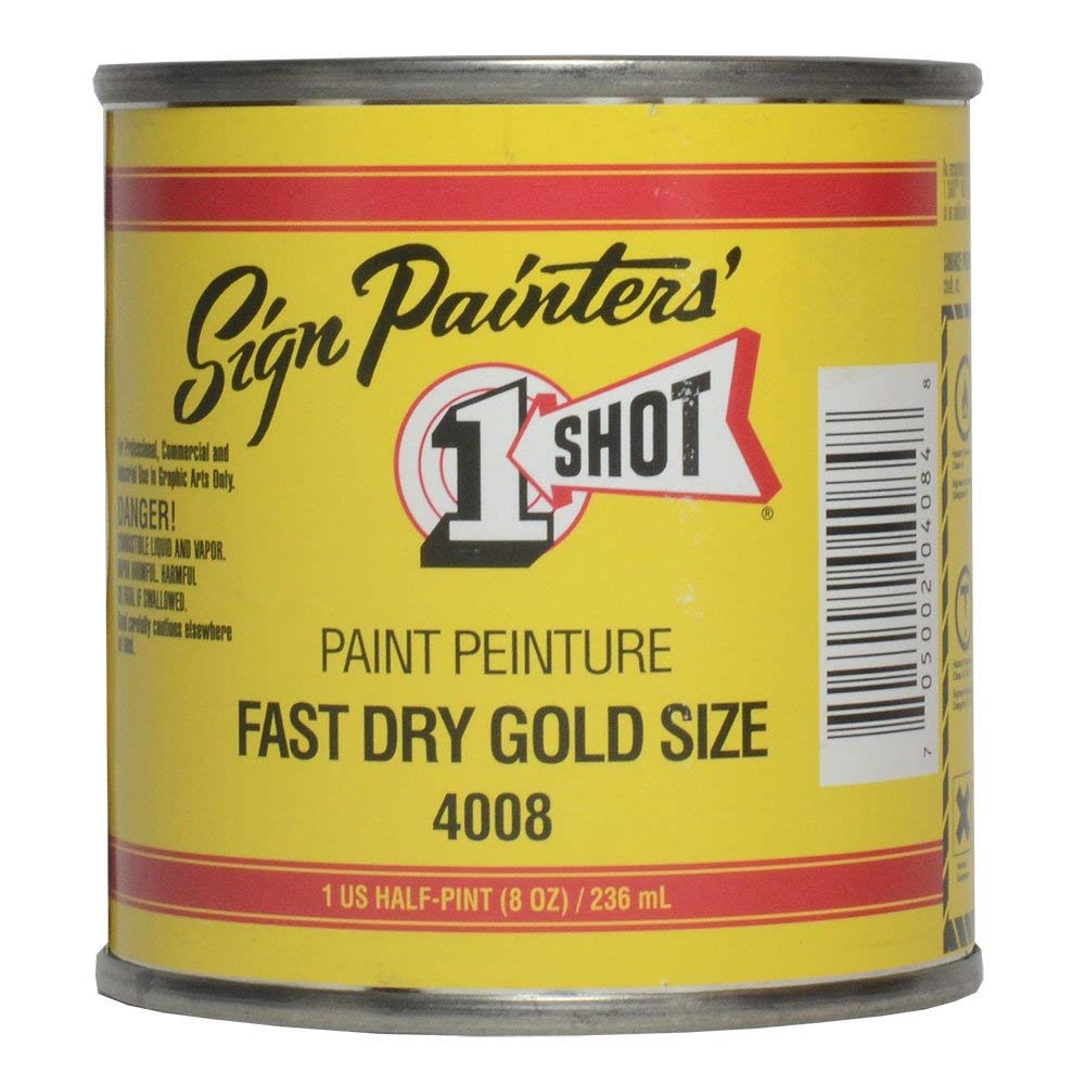 One Shot Fast Dry Gold Size Half Pint - Premium Gilding Adhesive for Picture Frames, Furniture & DIY Crafts