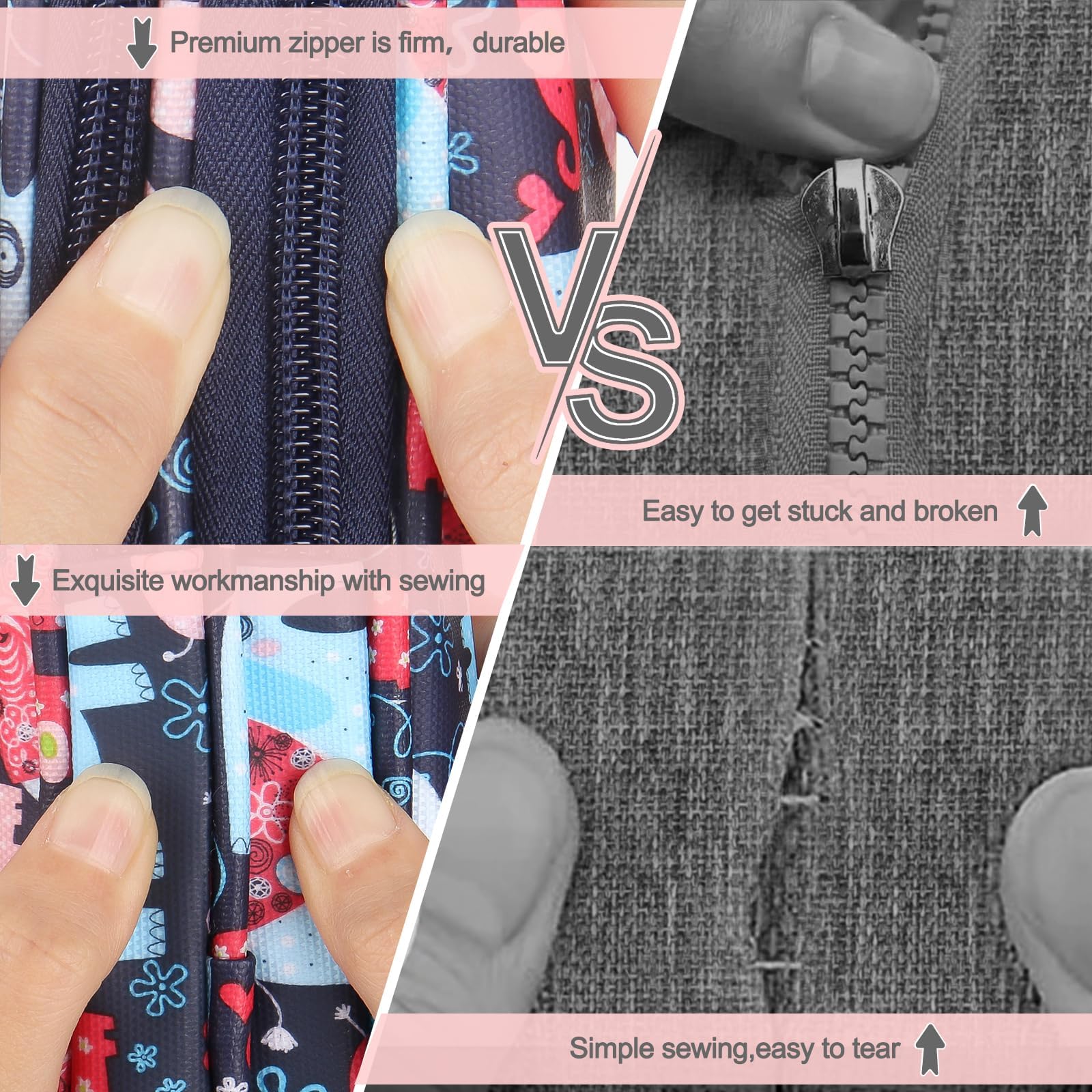 Portable Travel Crochet Storage Bag Organizer with Zipper, Web Pocket & Crochet Holder Slots - Elephant Pattern Knitting Accessories Case for Yarn, Hooks & Needles | Perfect for Crafters, On-the-Go Knitting & DIY Projects