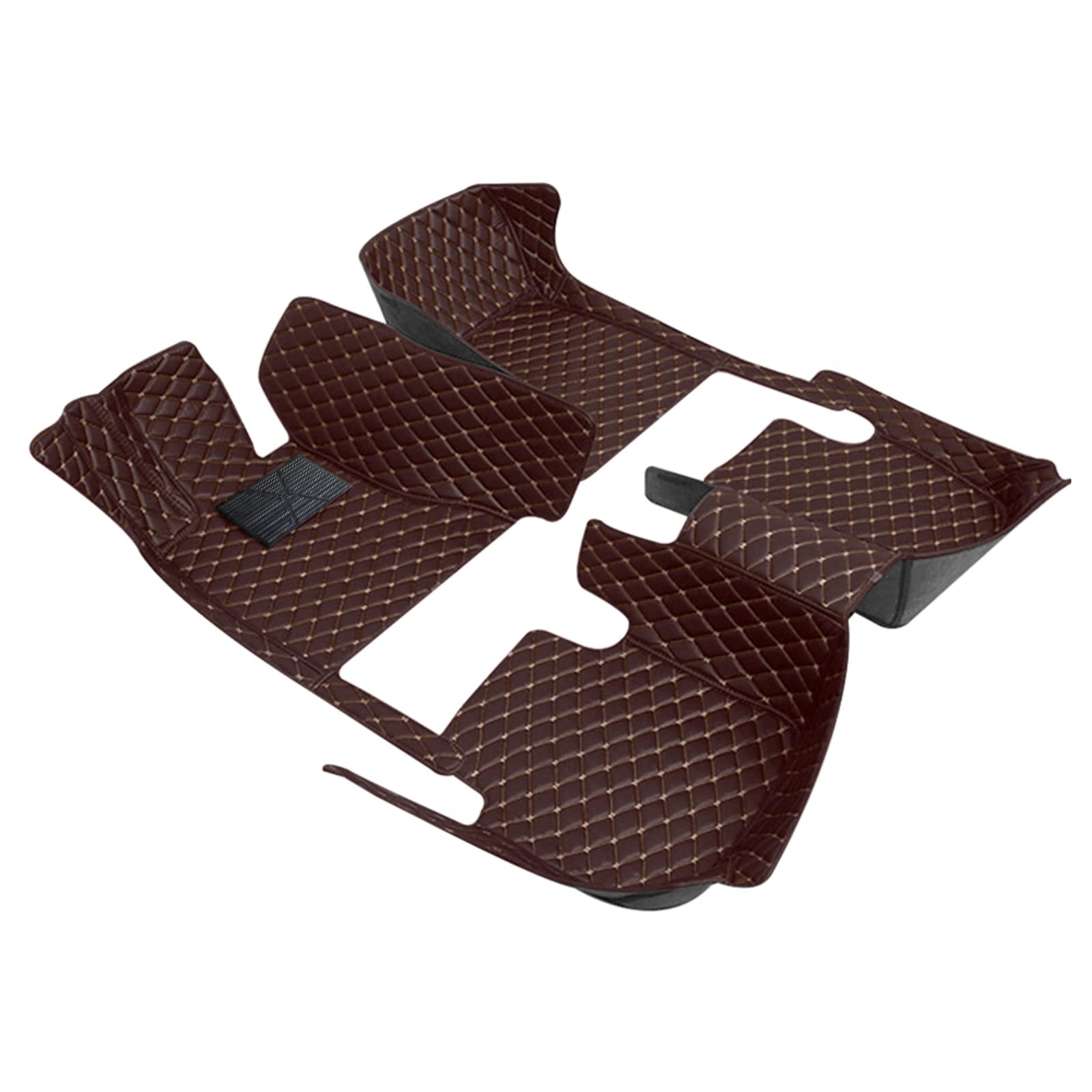 Custom Car Floor Mats for Tesla Model 3 (2019) - Full Coverage XPE Leather Waterproof Floor Liners in Coffee Brown | All-Weather Protection & Luxury Interior Upgrade