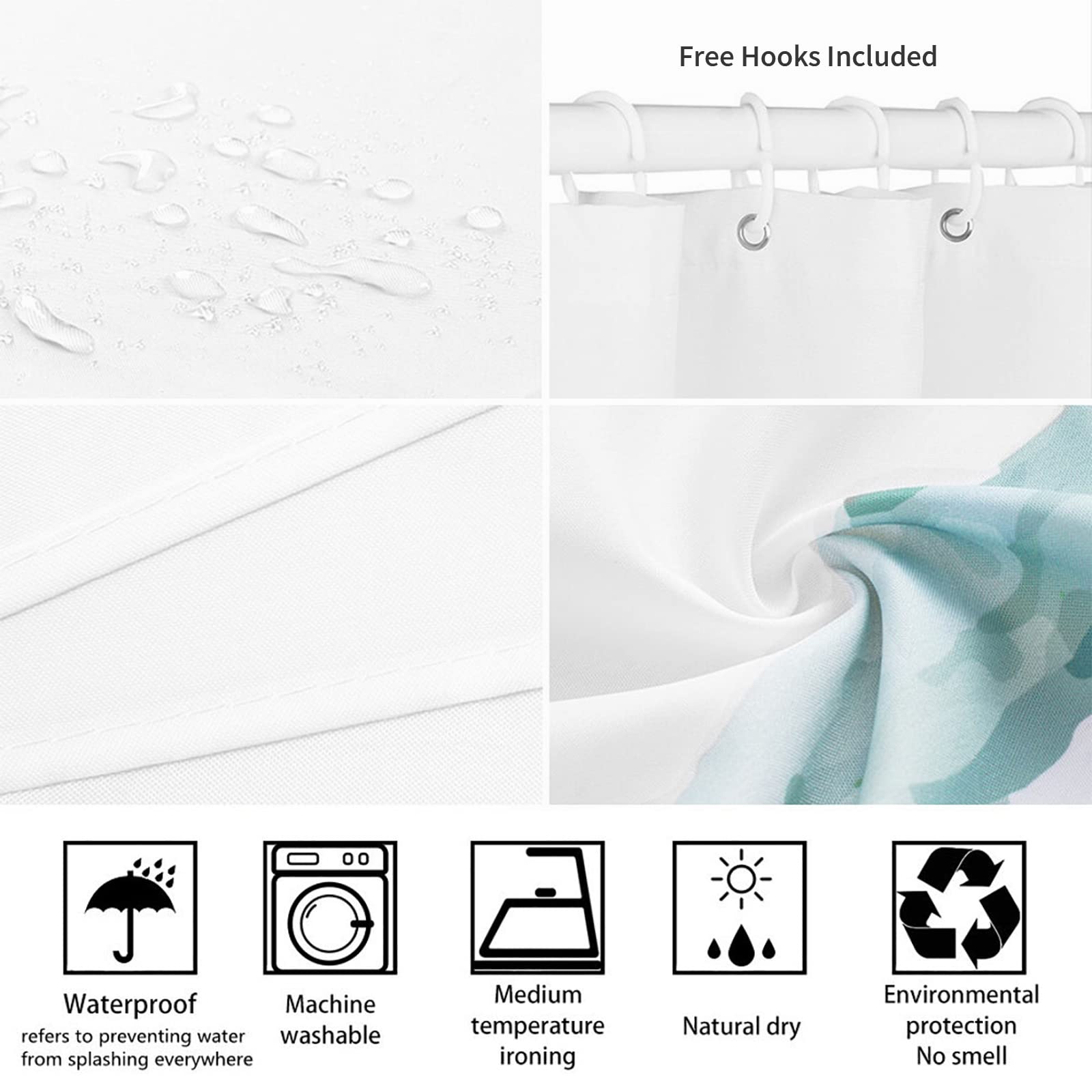 Peacock Shower Curtain 36x72 Inch - Waterproof Bathroom Decor for Women & Girls - Elegant Birdcage Design for Home Spa