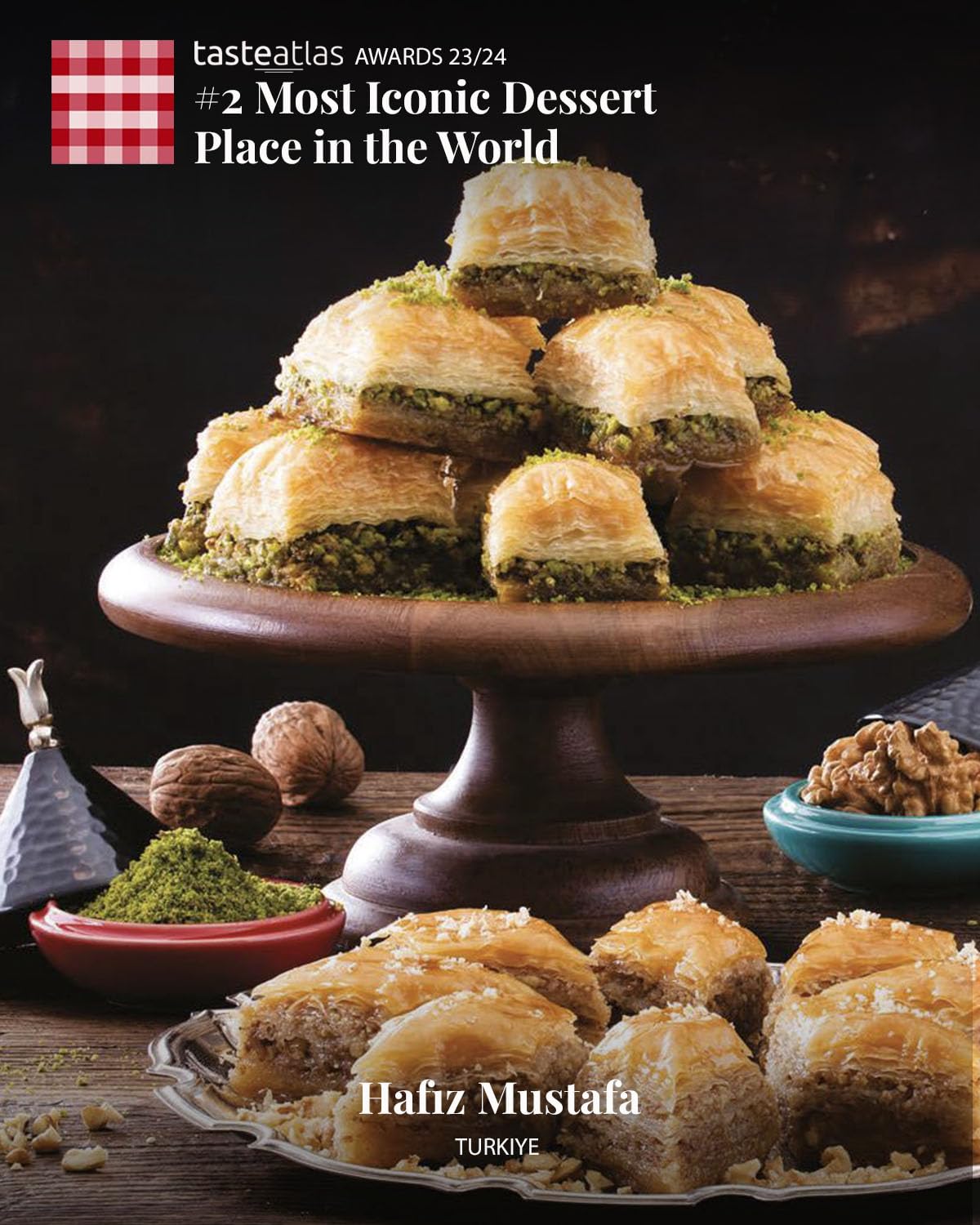Hafiz Mustafa 1864 Istanbul Authentic Turkish Baklava - Freshly Handmade Pistachio & Walnut Dessert Gift Box for Birthdays, Anniversaries, Parties & Special Events | Perfect for Celebrations, Gifting & Sweet Cravings