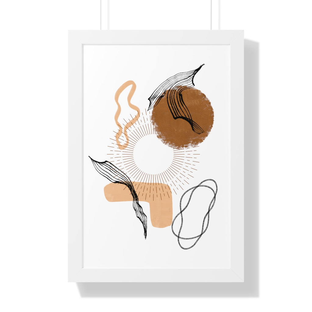 Modern Abstract Framed Vertical Wall Art Poster - Home & Office Decor for Living Room, Bedroom, Study