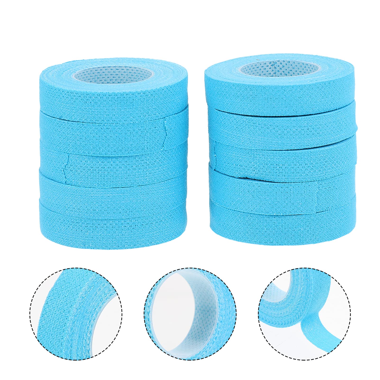 10 Rolls Cotton Athletic Tape for Guzheng, Guitar & Zither - Skin-Friendly Adhesive Finger Tape for String Instruments (Sky Blue) - Perfect for Musicians, Sports Injury Protection & First Aid