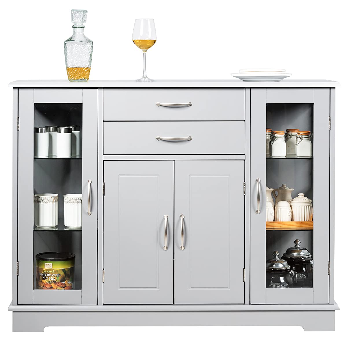 Hysache Buffet Sideboard with Drawers & Cabinets - Multifunctional Storage for Kitchen, Living Room
