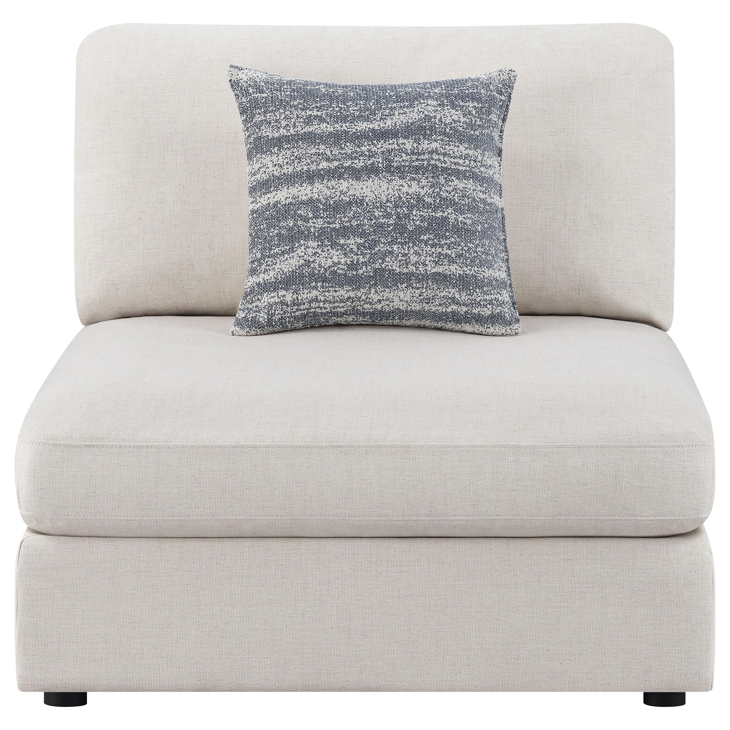 Coaster Home Furnishings Serene Upholstered Armless Chair in Beige - Perfect for Living Room, Bedroom or Office Accent Seating