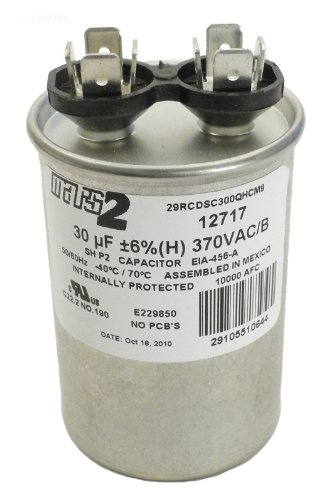 5VR0303 Round 30 MFD 370V Run Capacitor for Pool and Hot Tub Pumps, Motors, and HVAC Systems