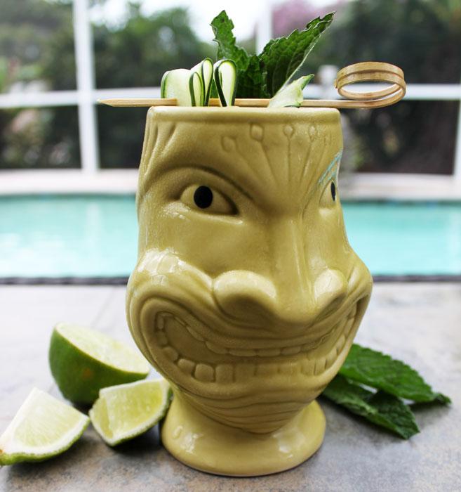 BarConic® 12oz Tiki Mug with Funny Face Design - Perfect for Tropical Cocktails, Party Decor & Hawaiian Themed Events
