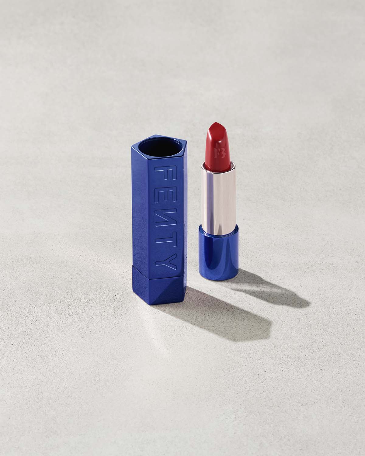 Fenty Icon The Case Semi Matte Refillable Lipstick - Navy Blue | Long-Lasting Vegan Lip Color | Perfect for Night Out, Parties & Special Occasions