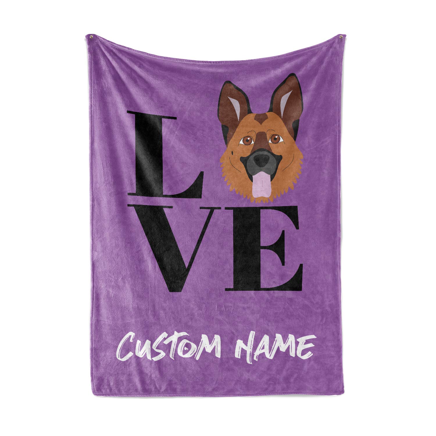 Custom German Shepherd Fleece Throw Blanket with Name - Personalized Lightweight Cozy Blanket for Dogs | Perfect Gift for Dog Lovers, Pet Parents & Family | Great for Cuddling, Sofa Lounging & Bedtime Snuggles