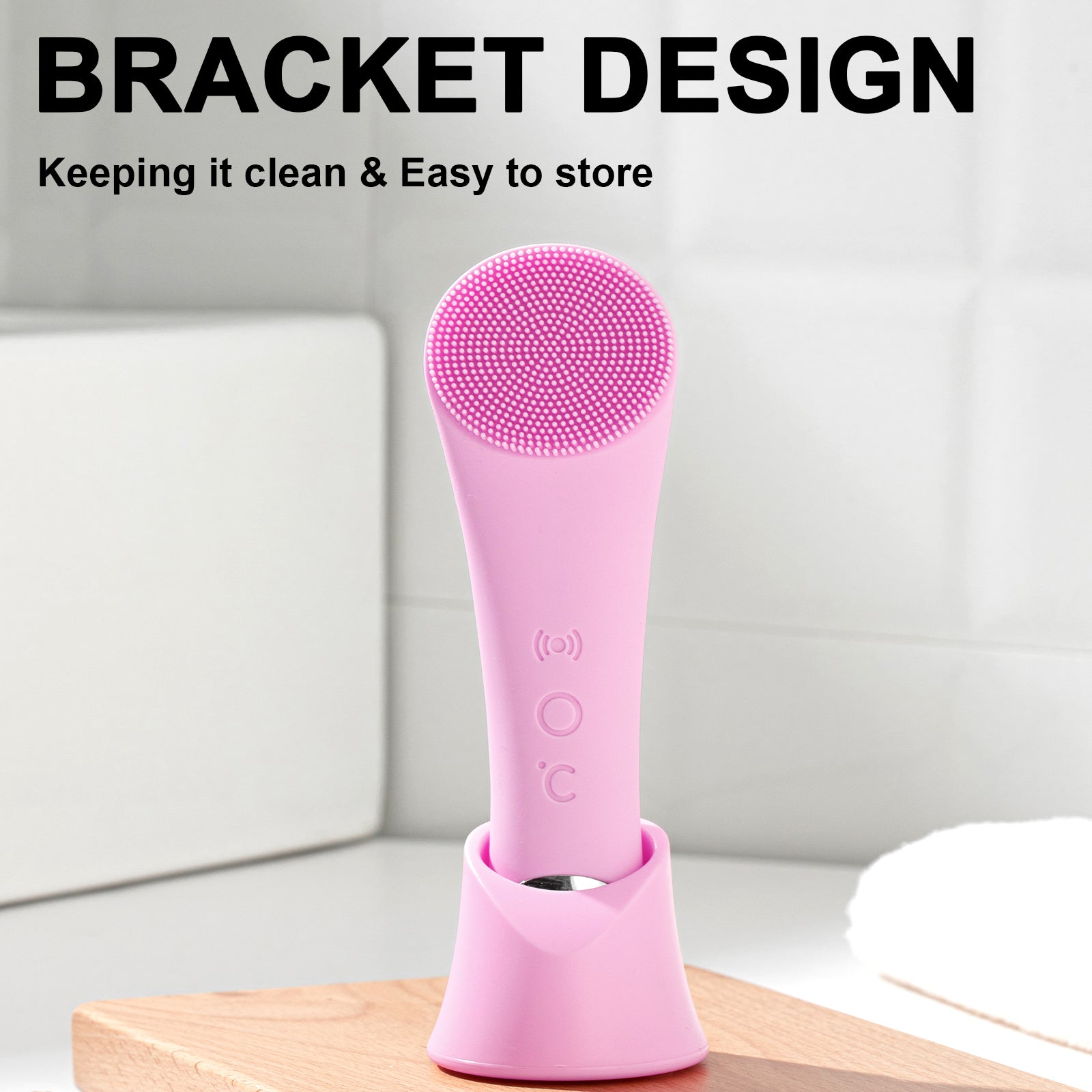Ultrasonic Silicone Facial Cleansing Brush with 4 Function Modes & Rotating Magnetic Beads - Waterproof Rechargeable Portable Face Cleanser for Deep Cleaning, Exfoliation & Skin Care - Perfect for Daily Skincare Routine & Travel