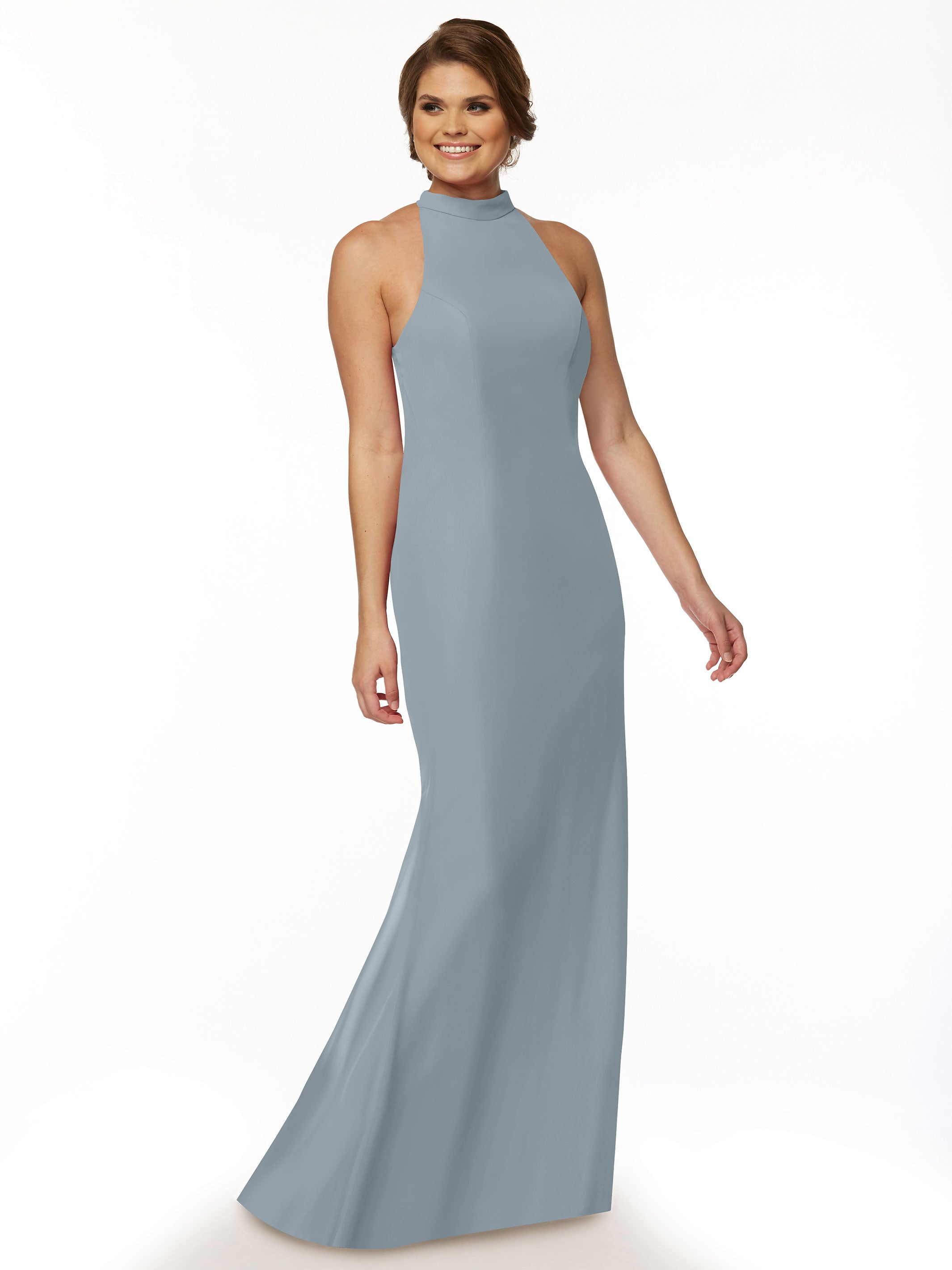Elegant Mermaid Bridesmaid Dress with Halter Neckline - Perfect for Beach Weddings, Formal Events & Special Occasions