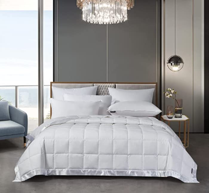 Beautyrest Tencel Cotton Blend White Down Alternative Comforter - Medium Weight All Season Hypoallergenic Bedding for Queen Size (Use in Bedroom, Guest Room, Dorm or Hotel for Ultimate Comfort)