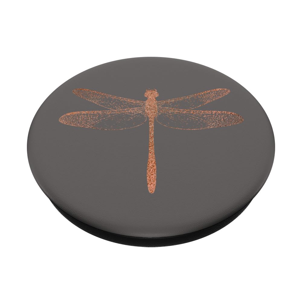 Rose Dragonfly Gray PopSockets Standard PopGrip - Phone Grip & Stand for Smartphones, Perfect for Hands-Free Viewing, Gaming, and Selfies