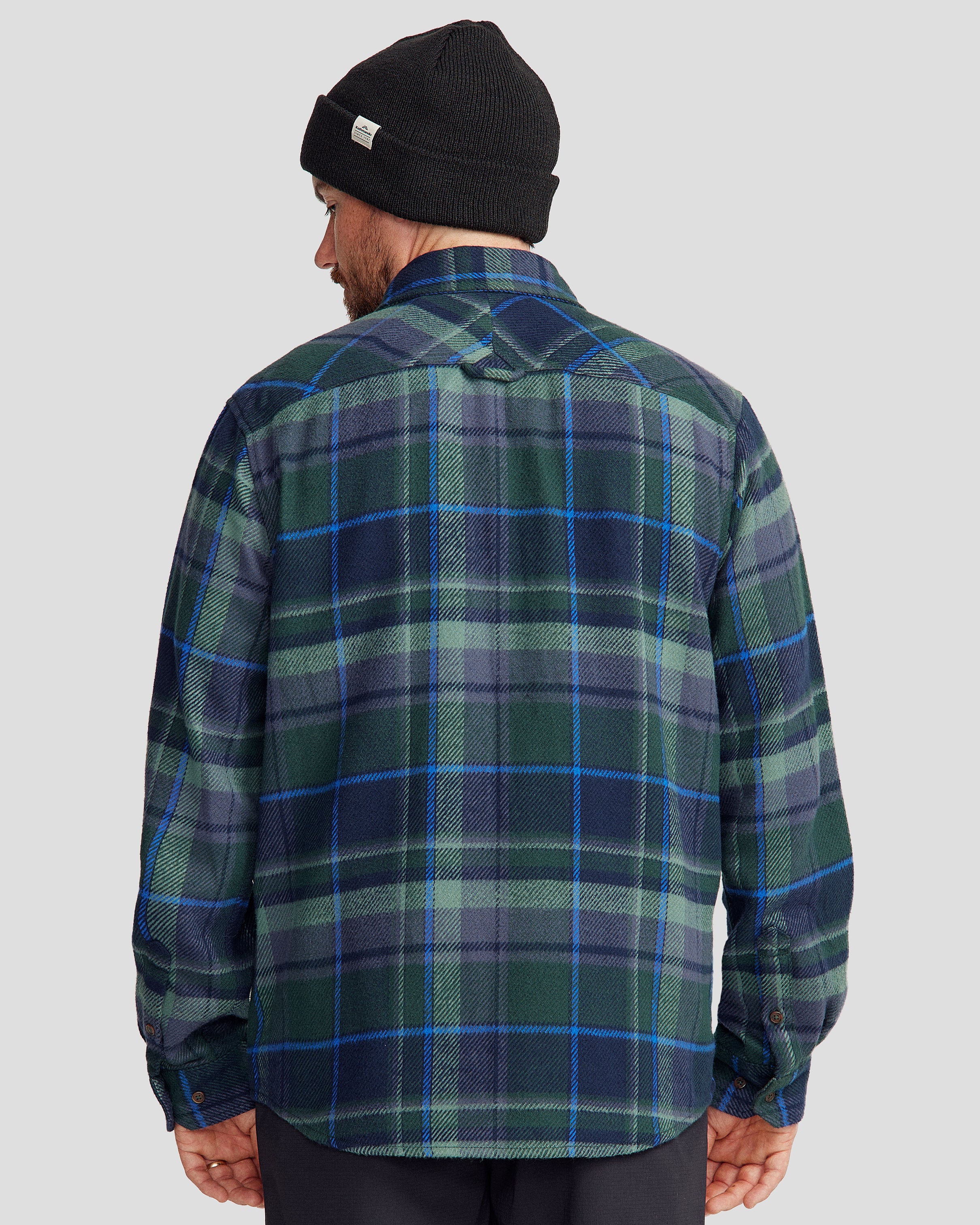 Men's Huntly Long Sleeve Plaid Shirt - Deep Forest Checkered Flannel for Outdoor Camping & Casual Wear