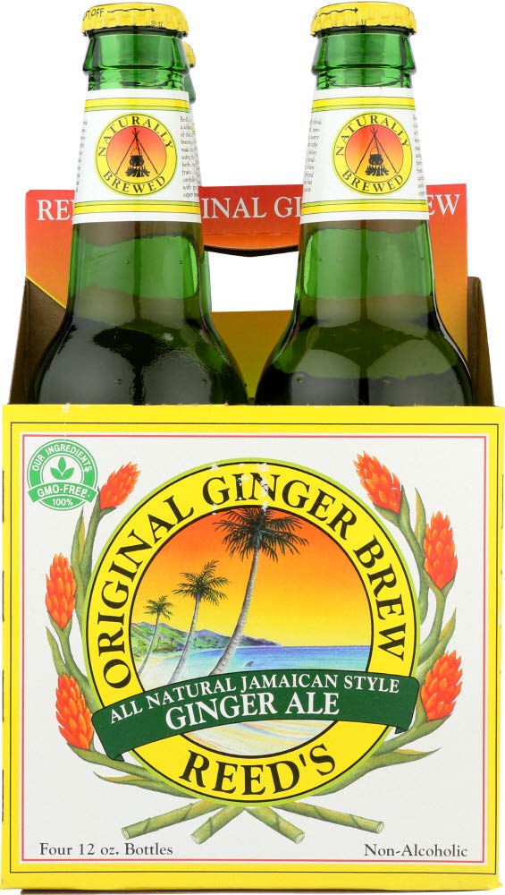 Reed's Original Ginger Ale Brew Soda - 12oz Glass Bottles (24-Pack) | Premium Craft Ginger Beer for Cocktails, Mocktails & Digestive Health
