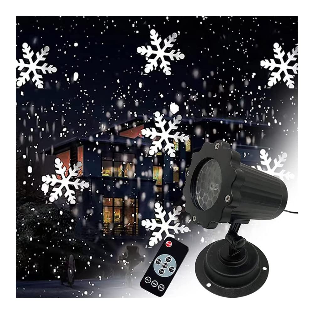 Outdoor Christmas LED Snowflake Projector Lights - Weatherproof Snowfall Lighting for Patio, Garden, Xmas Holiday & Wedding Decor - Indoor/Outdoor Party & Home Decoration (11.1 Inch) - Perfect for Holiday Displays, Winter Evenings & Festive Celebrations