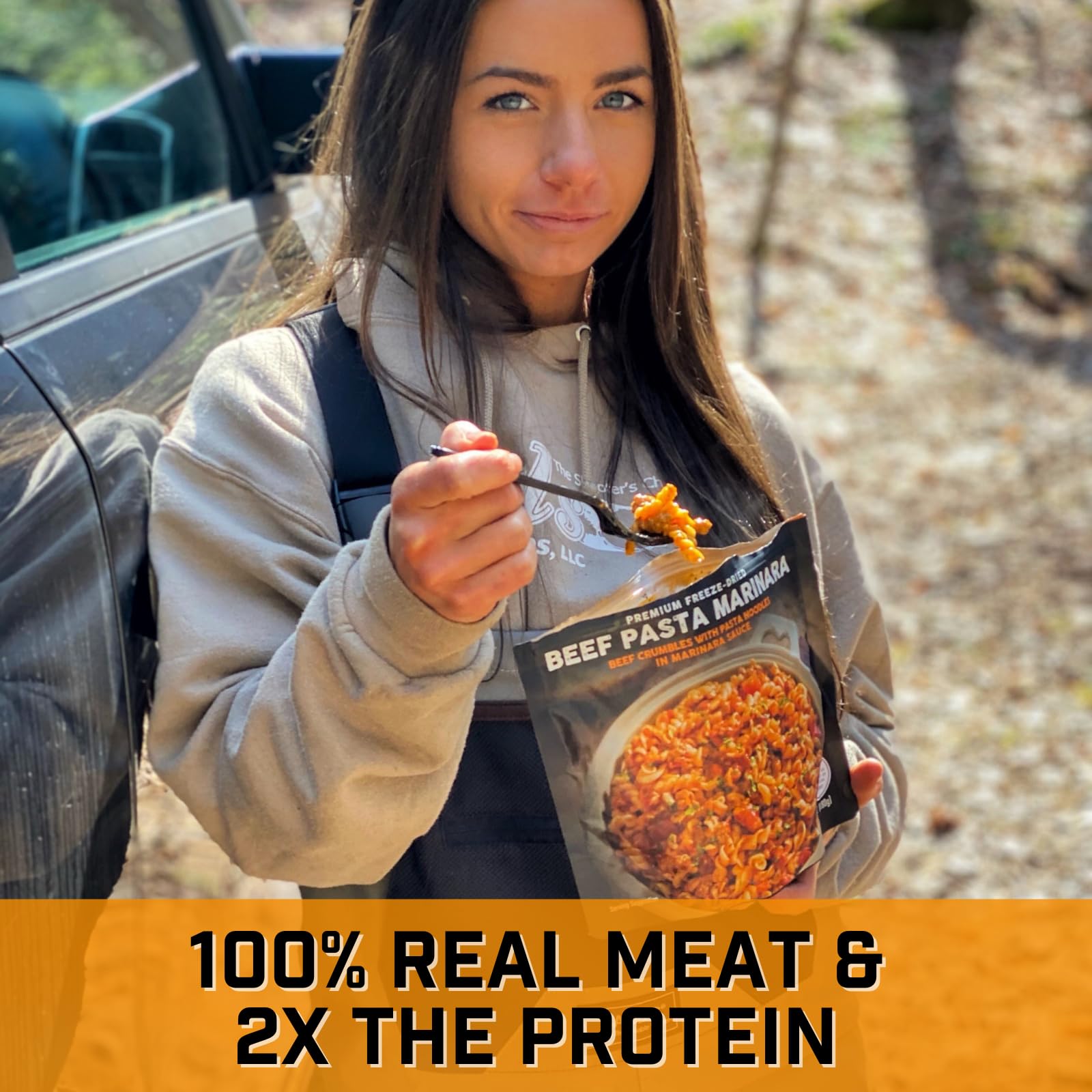 Peak Refuel Beef Pasta Marinara Freeze-Dried Meal - High Protein (49g) & Calories (1040) - 100% Real Meat - 2 Servings - Perfect for Backpacking, Camping & Emergency Preparedness - Lightweight Survival Food for Outdoor Adventures & MRE Kits